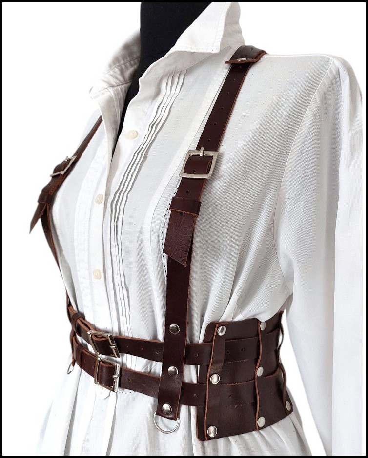Harness Kemer, Tak-Çıkar Kafes Detaylı-Kahverengi