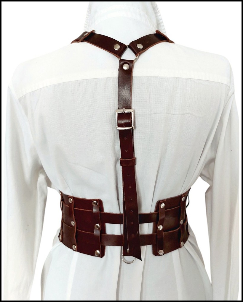Harness Kemer, Tak-Çıkar Kafes Detaylı-Kahverengi