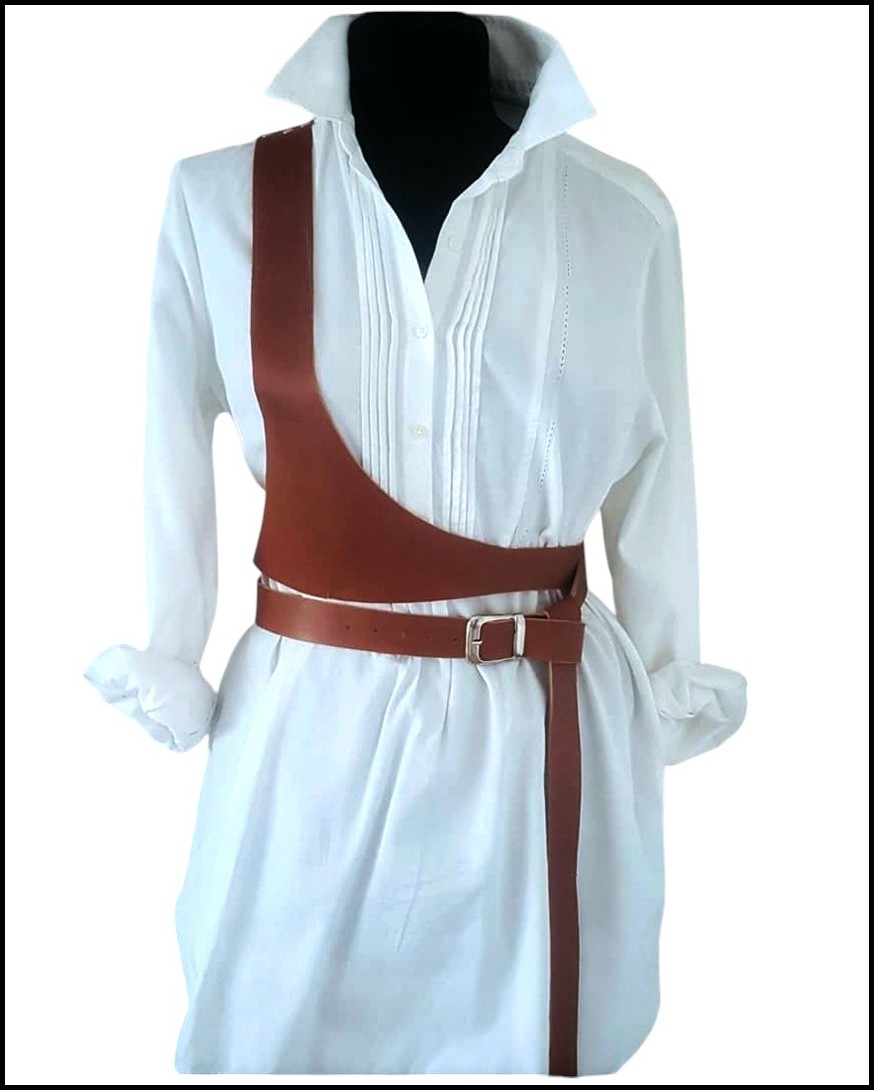 Harness Kemer, Önü ve Arkası Üçgen Formlu, Taba Rengi 