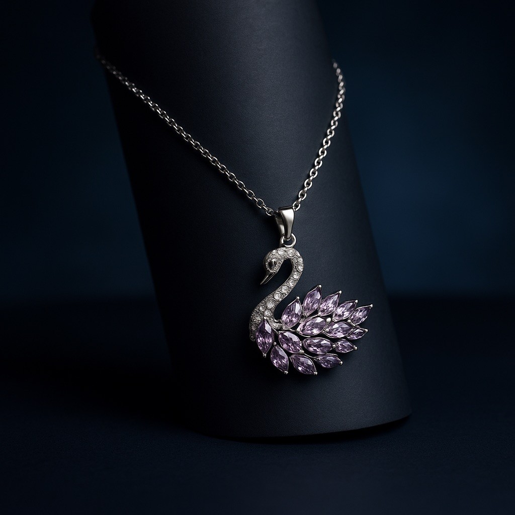Swan Amethyst Necklace