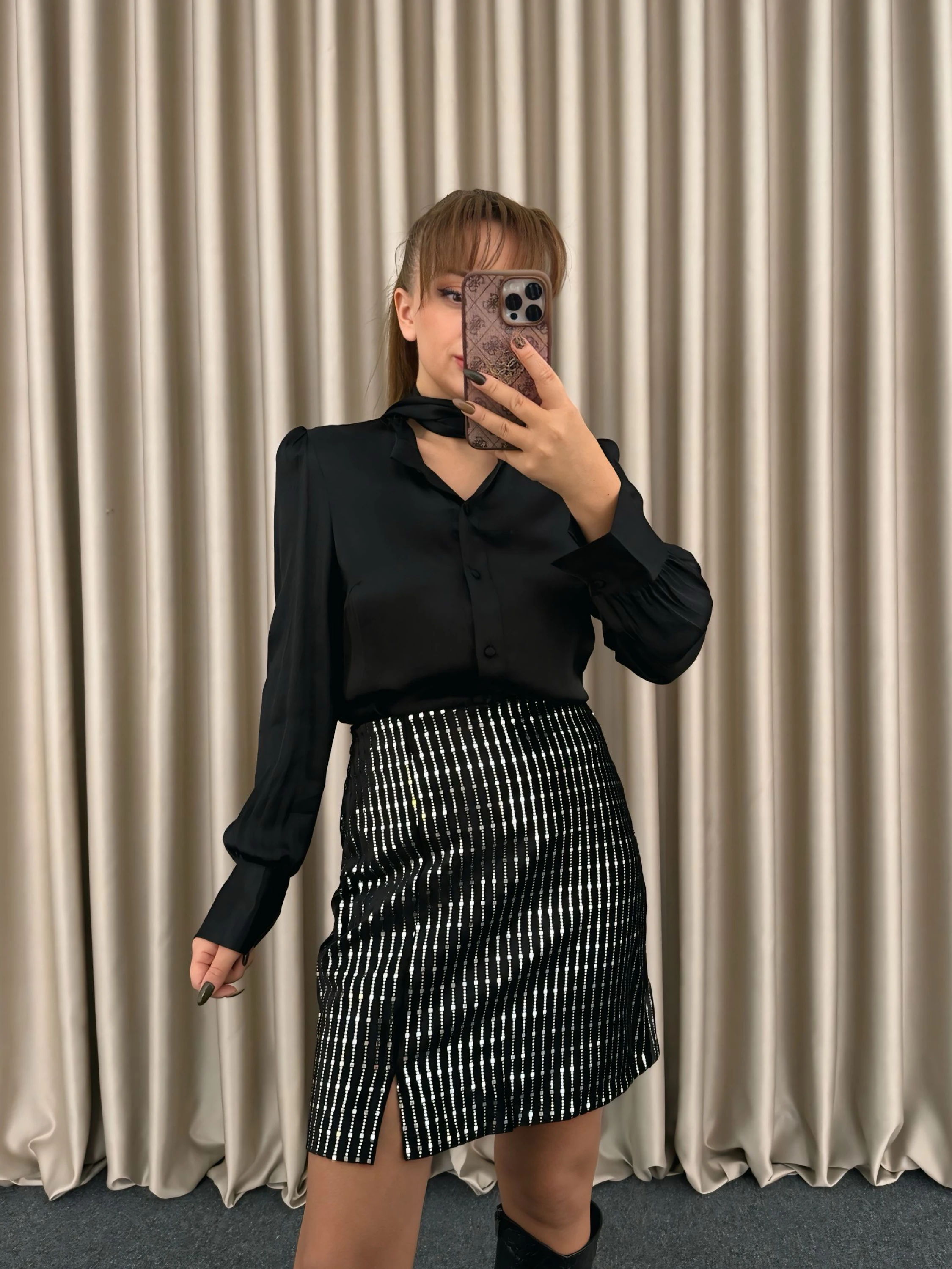 Lame Işıltılı Etek