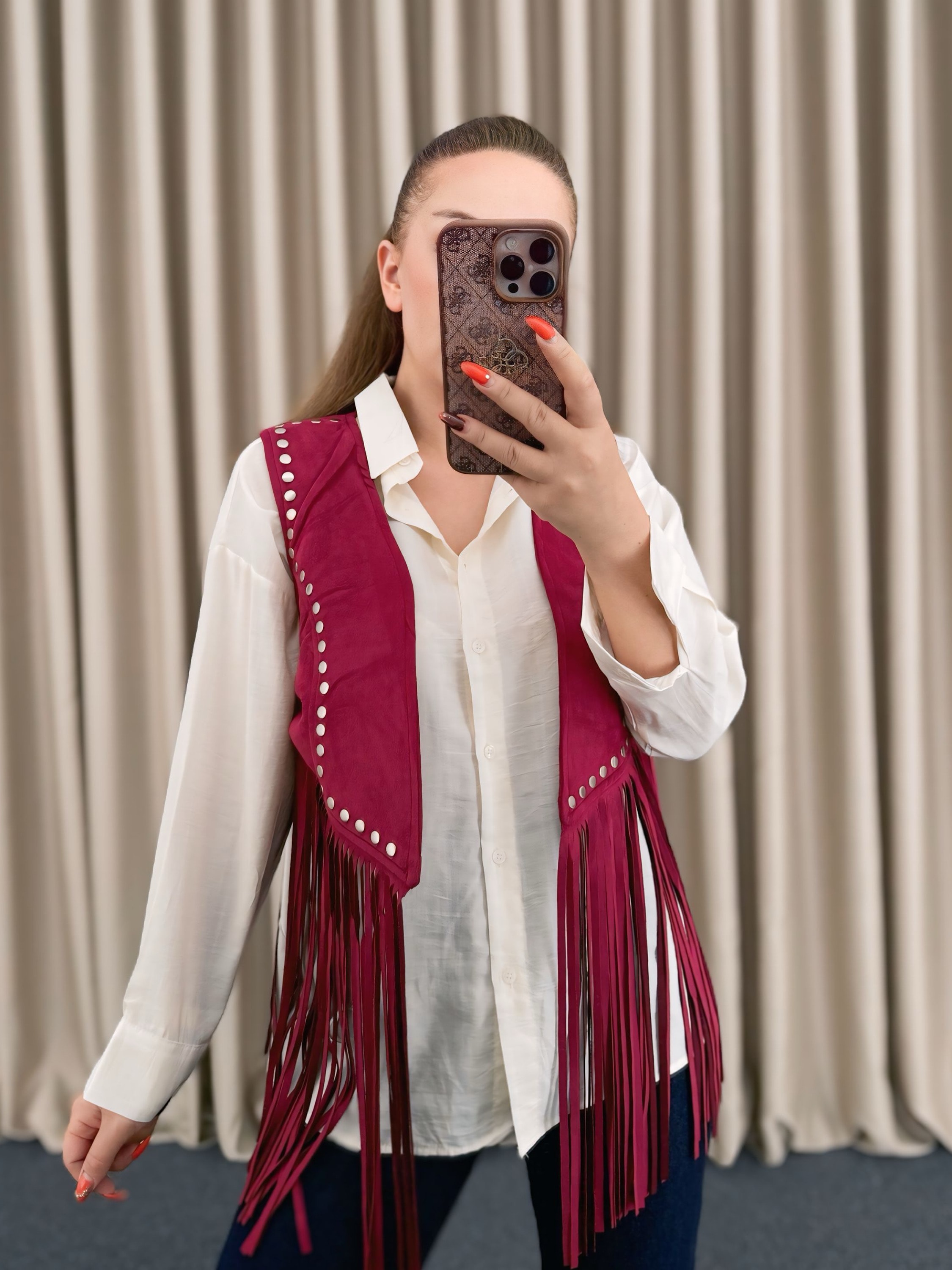 Bordo Western Yelek