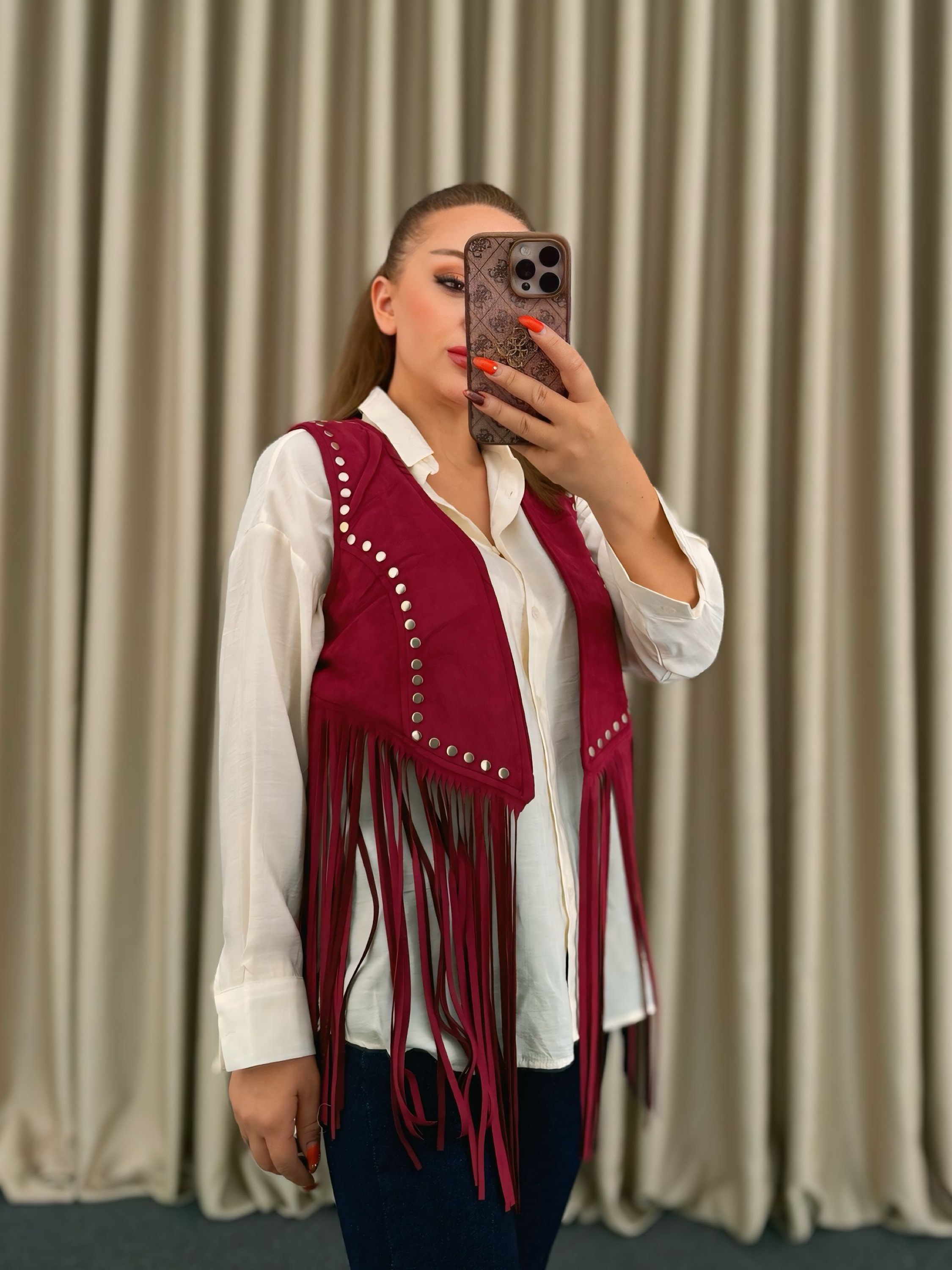 Bordo Western Yelek