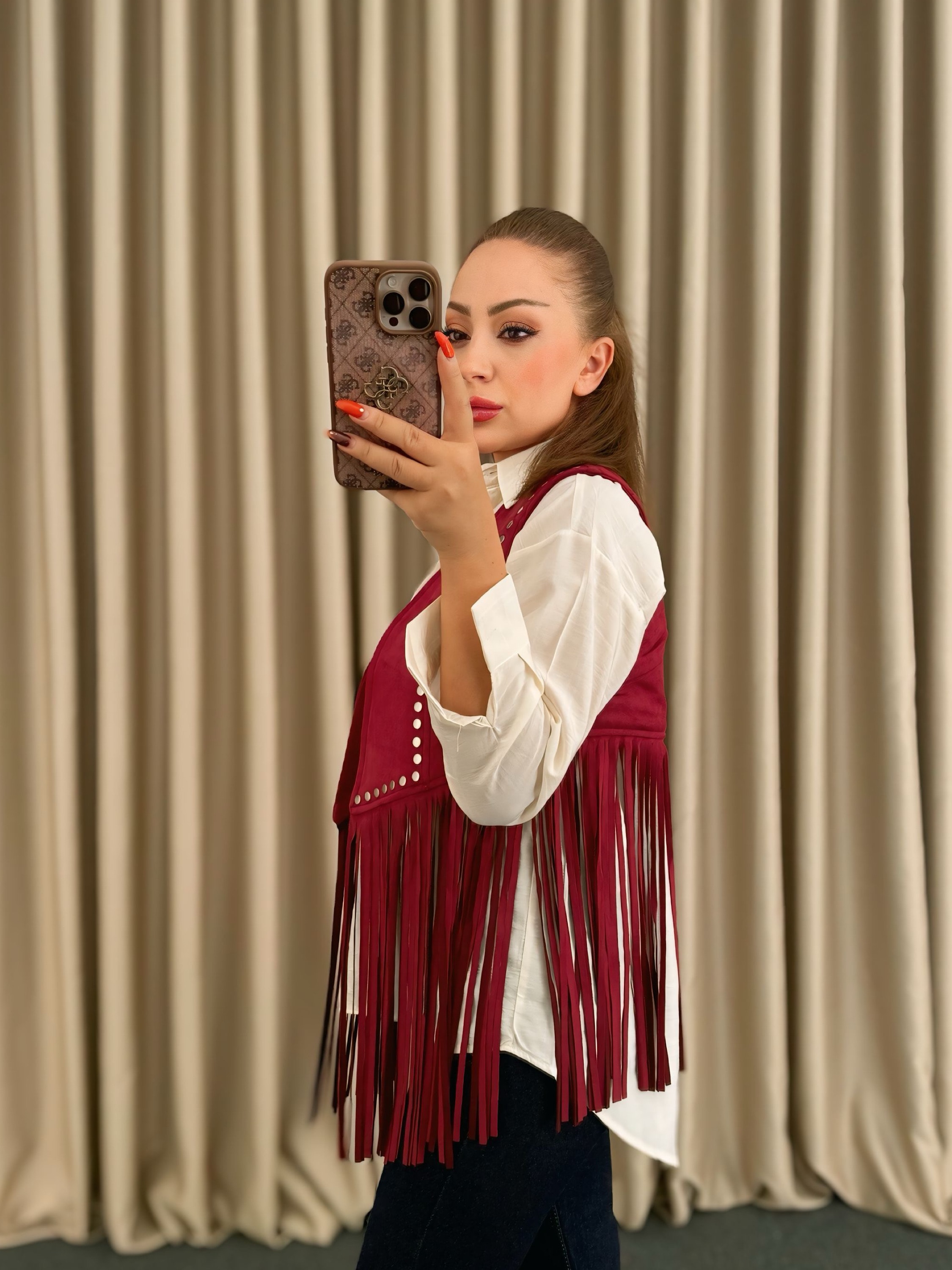 Bordo Western Yelek