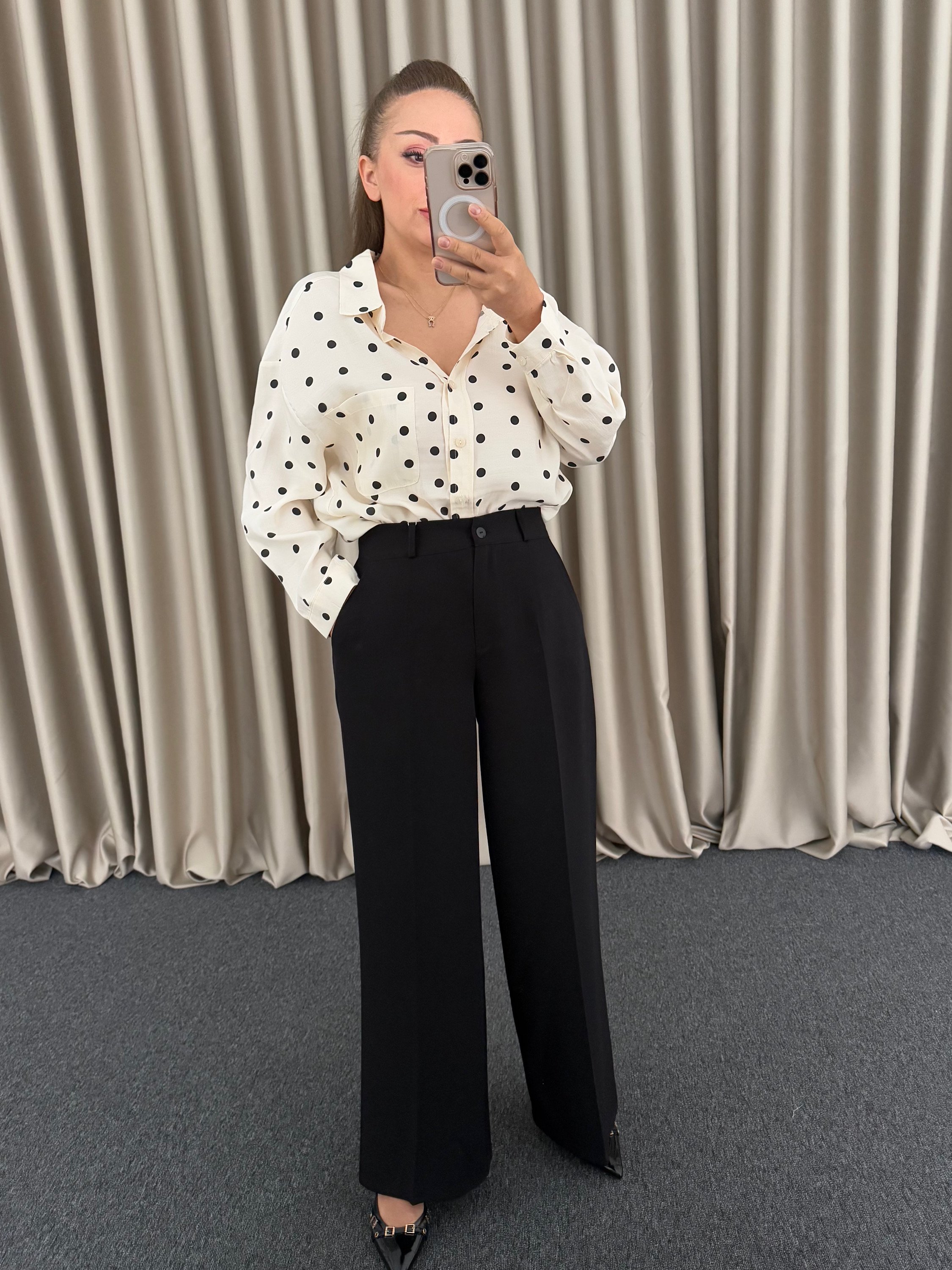 Siyah Palazzo Model Pantolon