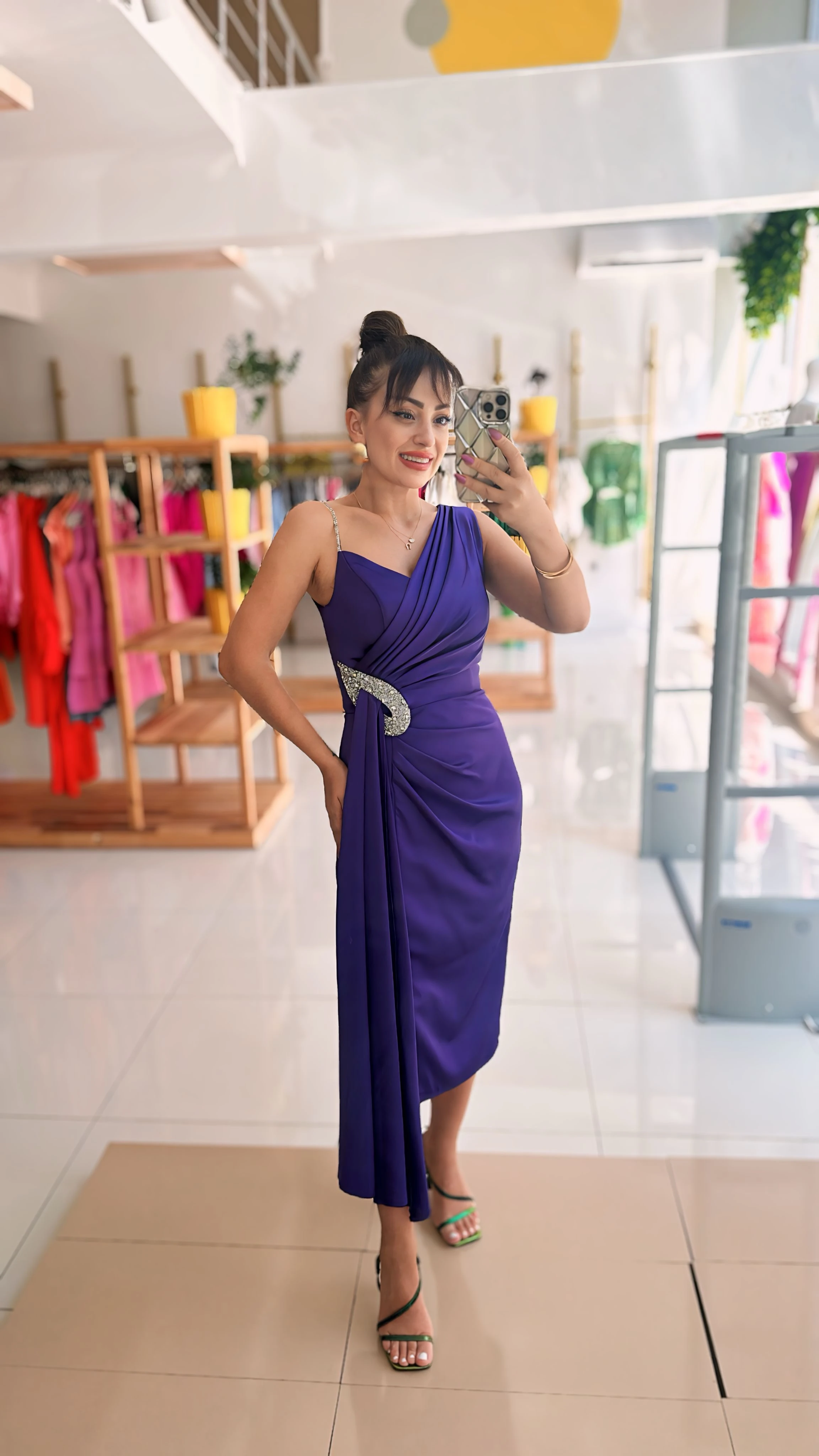 Menekşe Midi Abiye Elbise