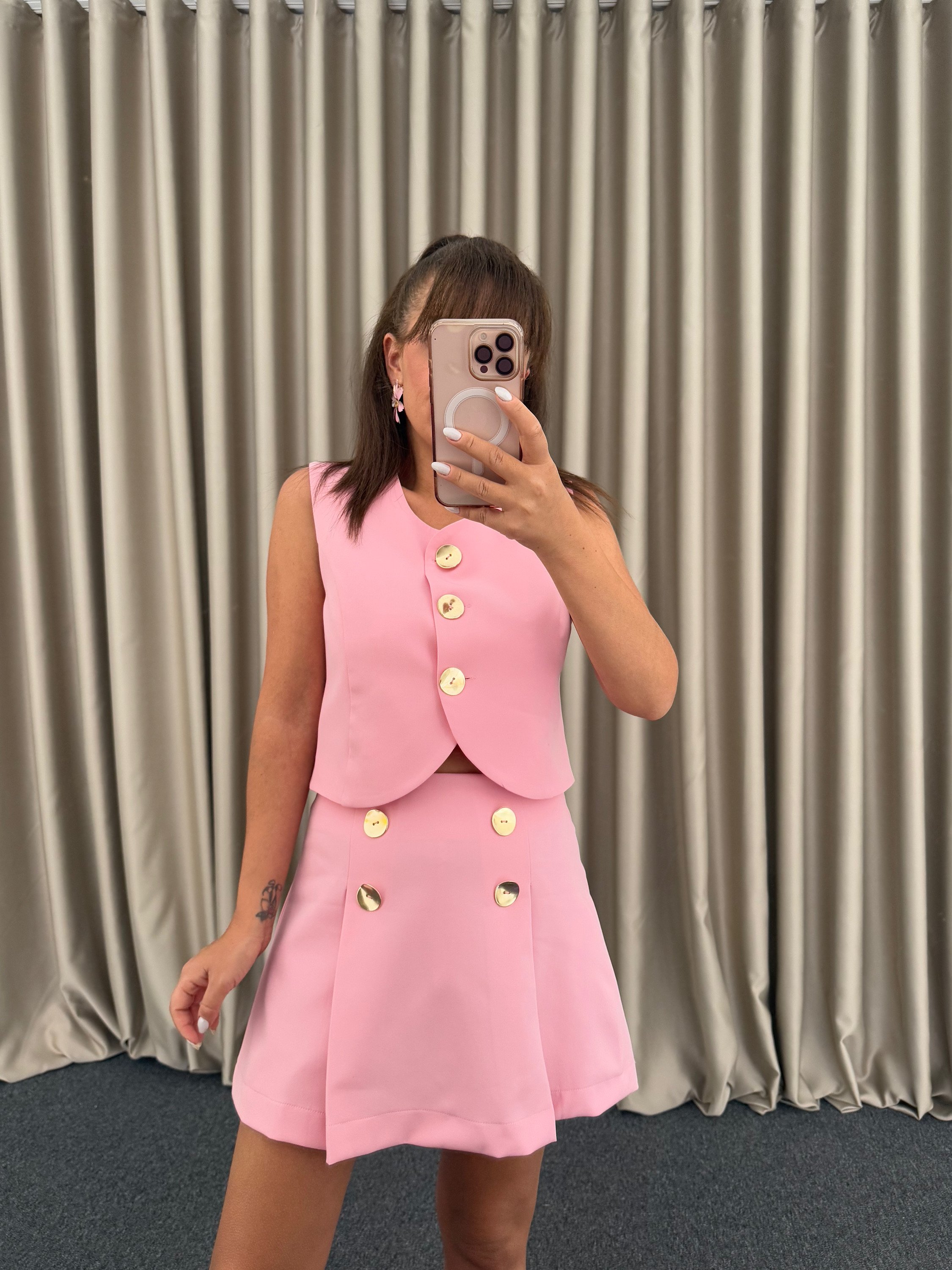 Pembe Şortetek Takım