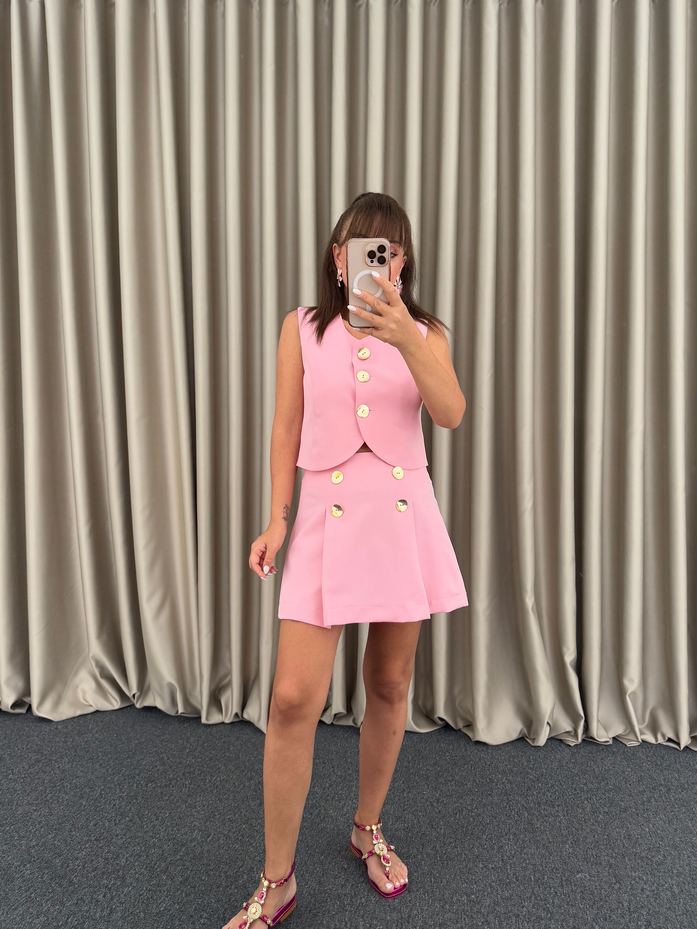 Pembe Şortetek Takım