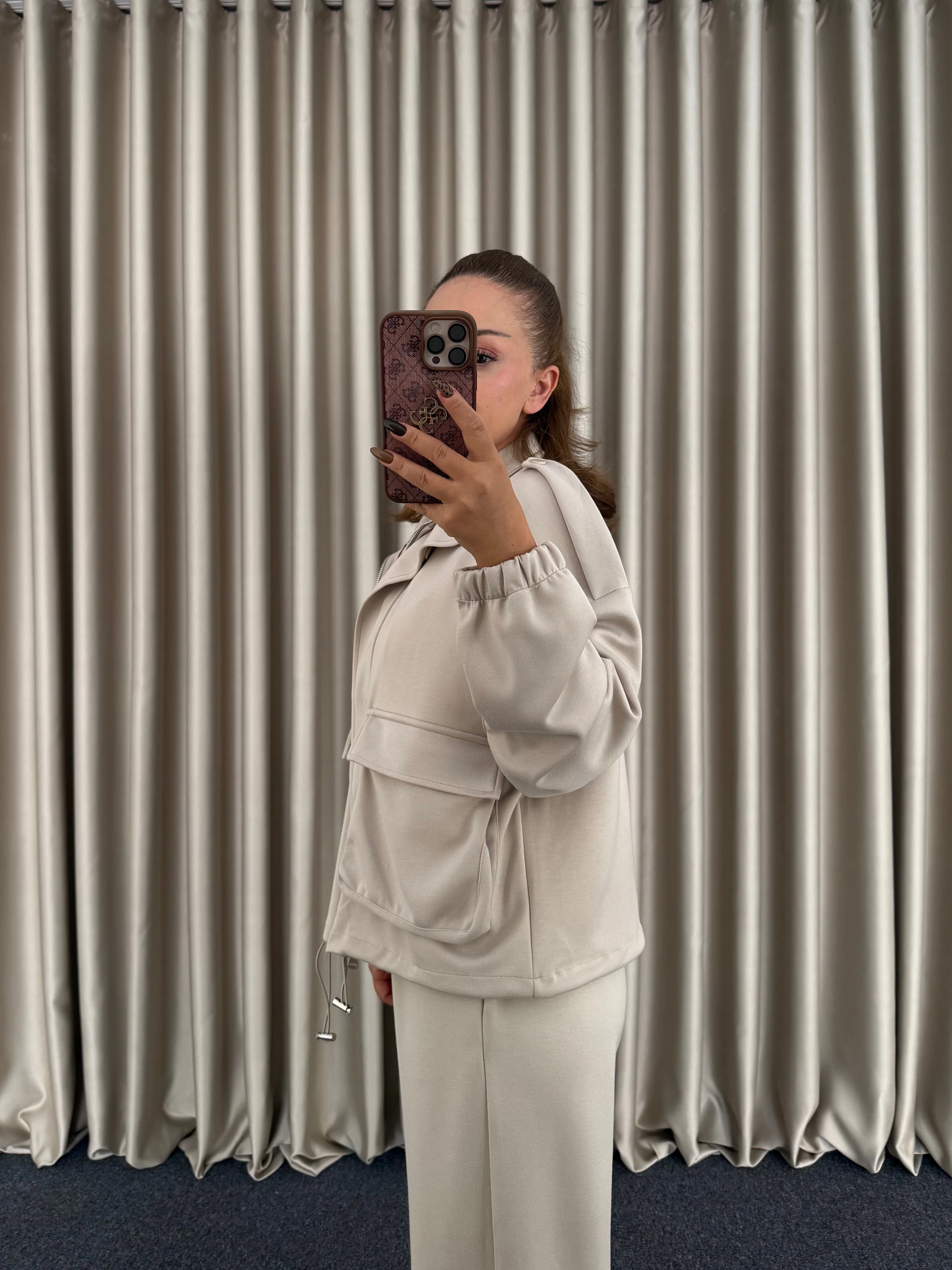 Bej Modal Eşofman Takımı