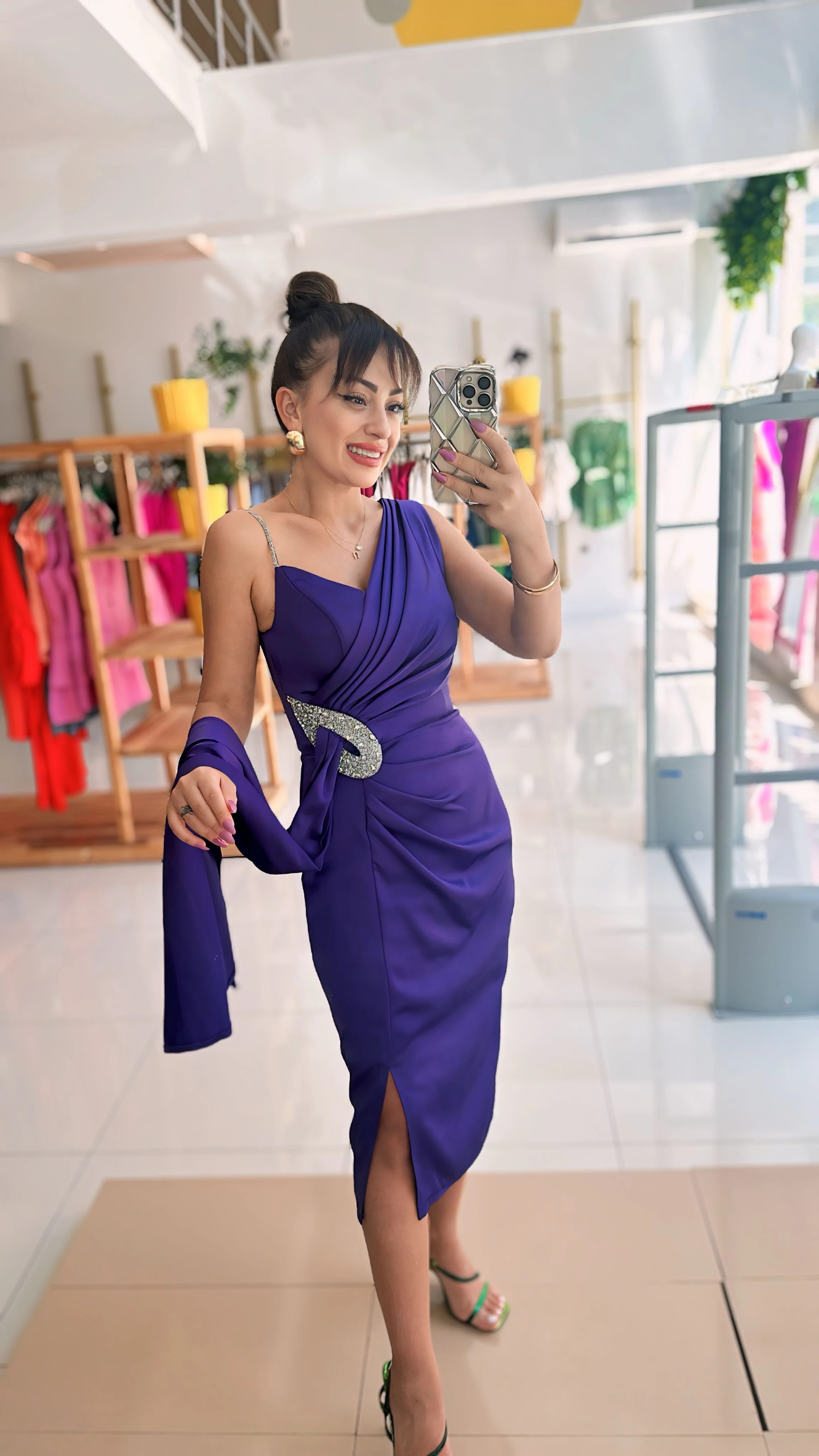 Menekşe Midi Abiye Elbise