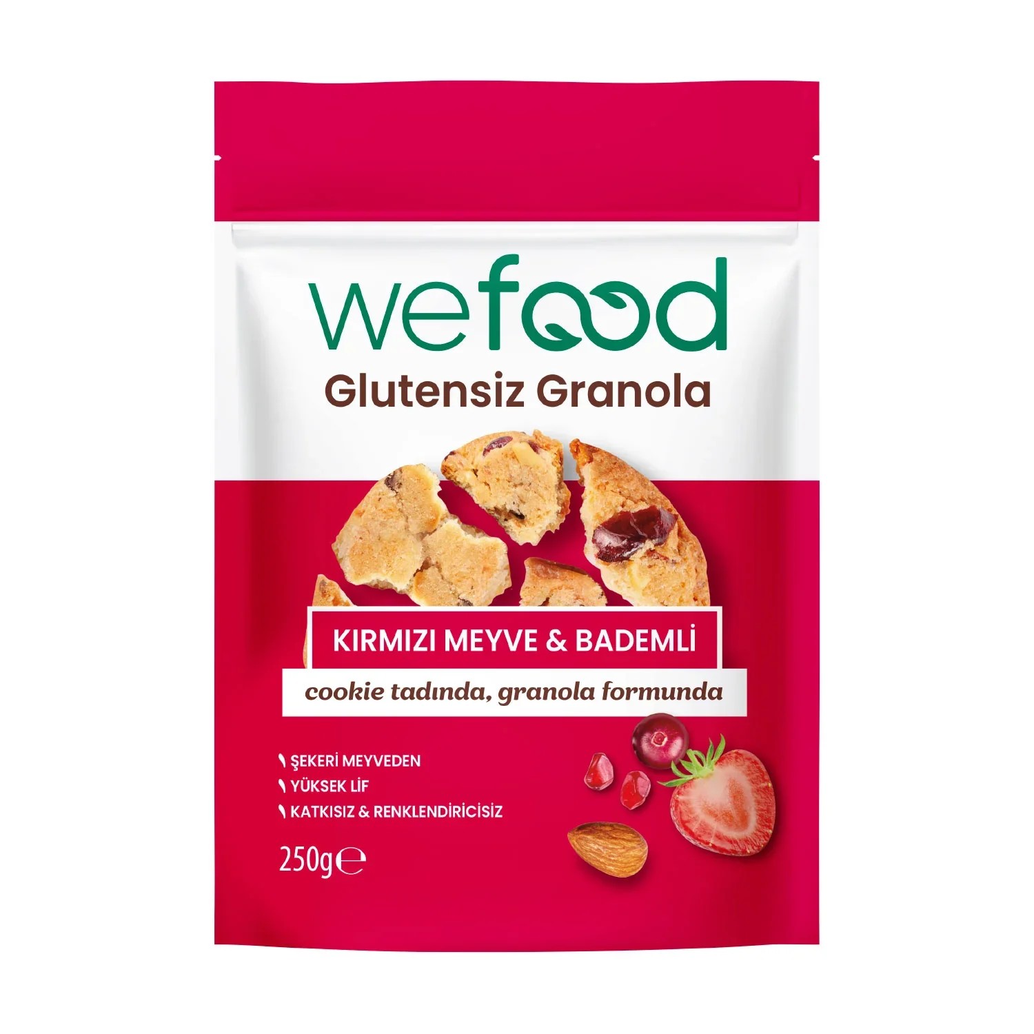 Glutensiz Granola Badem Kırmızı Meyve 250 gr