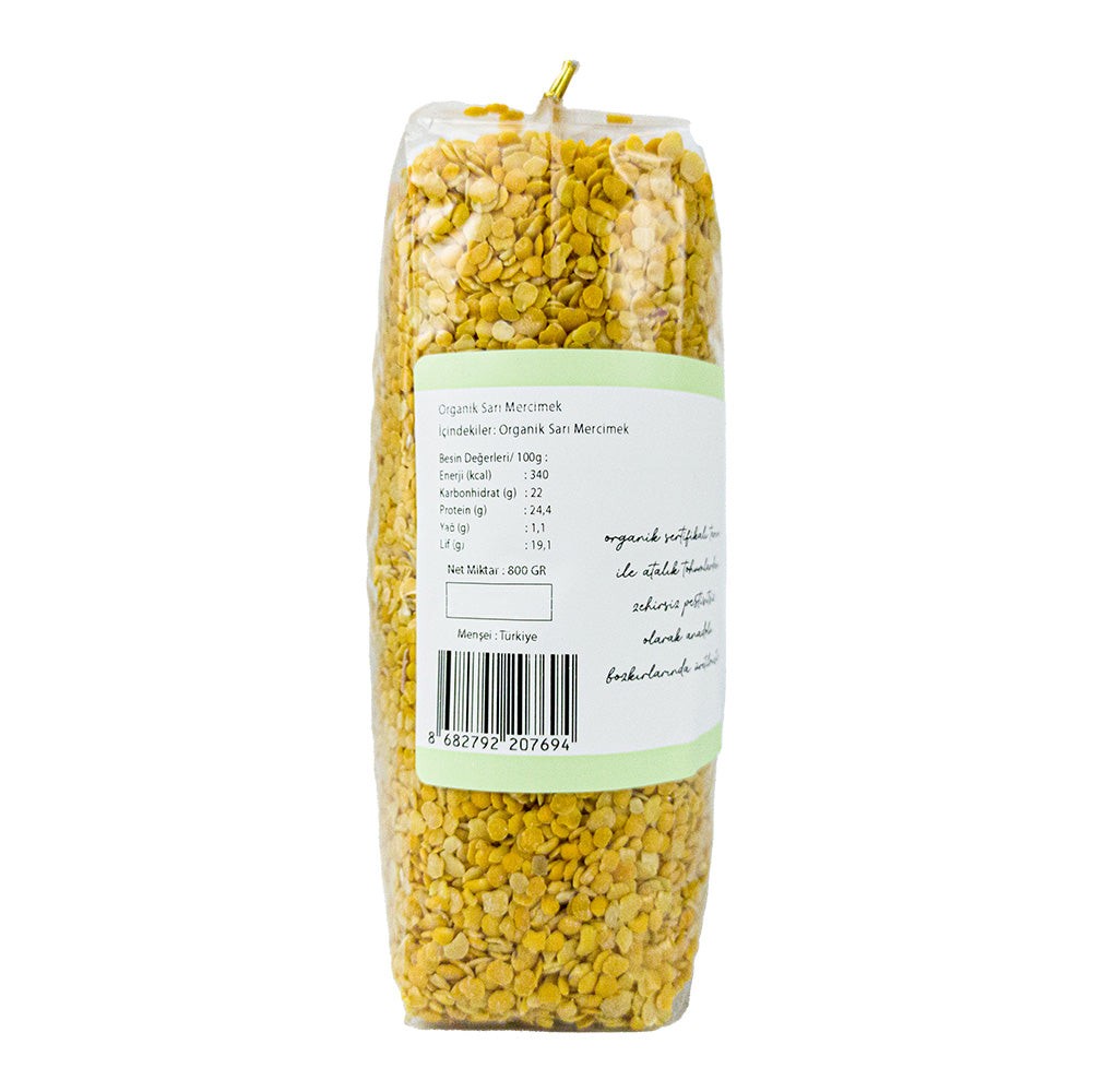 Organik Sarı Mercimek 800 Gr (+6 Ay)
