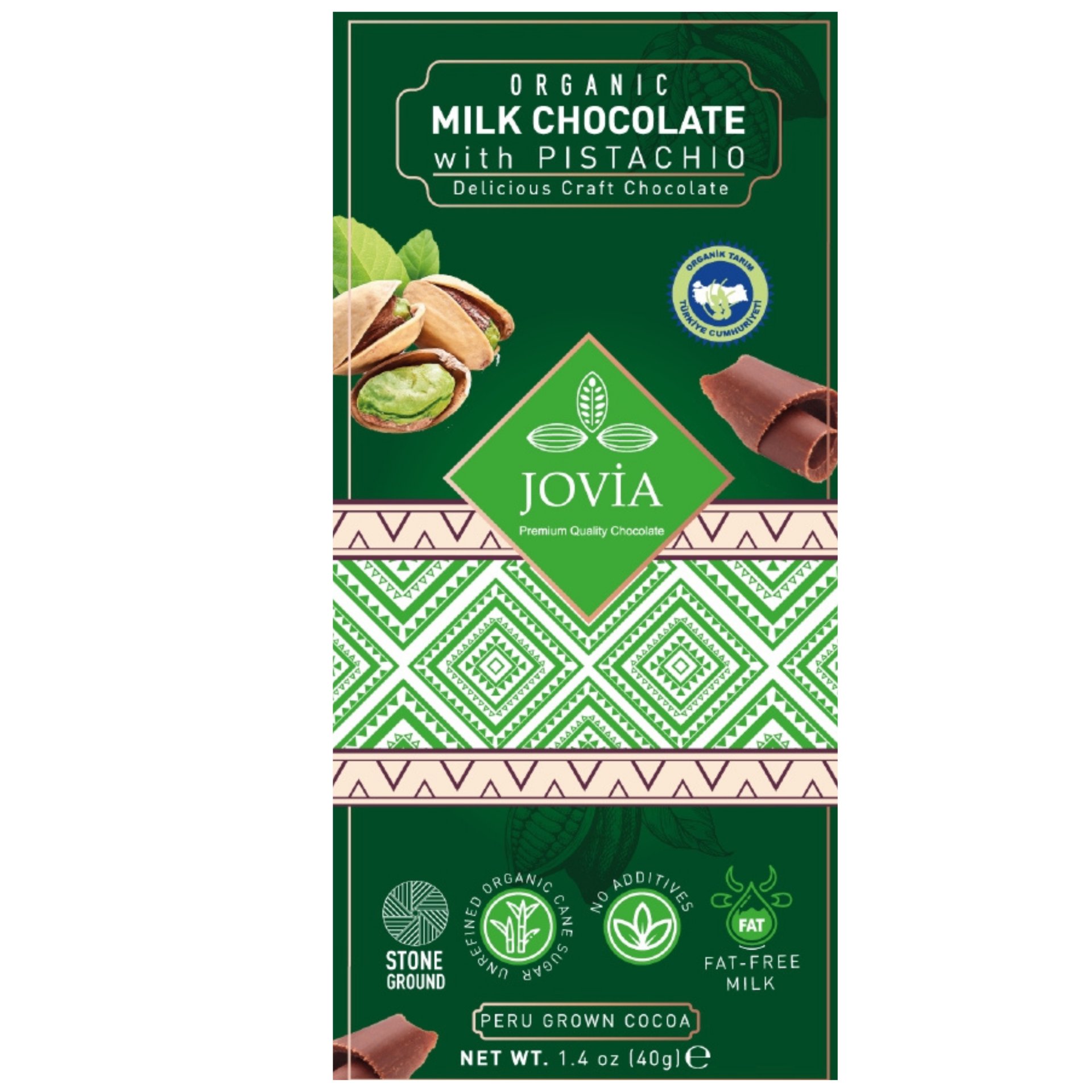 Antep Fıstıklı Sütlü Çikolata 40 gr