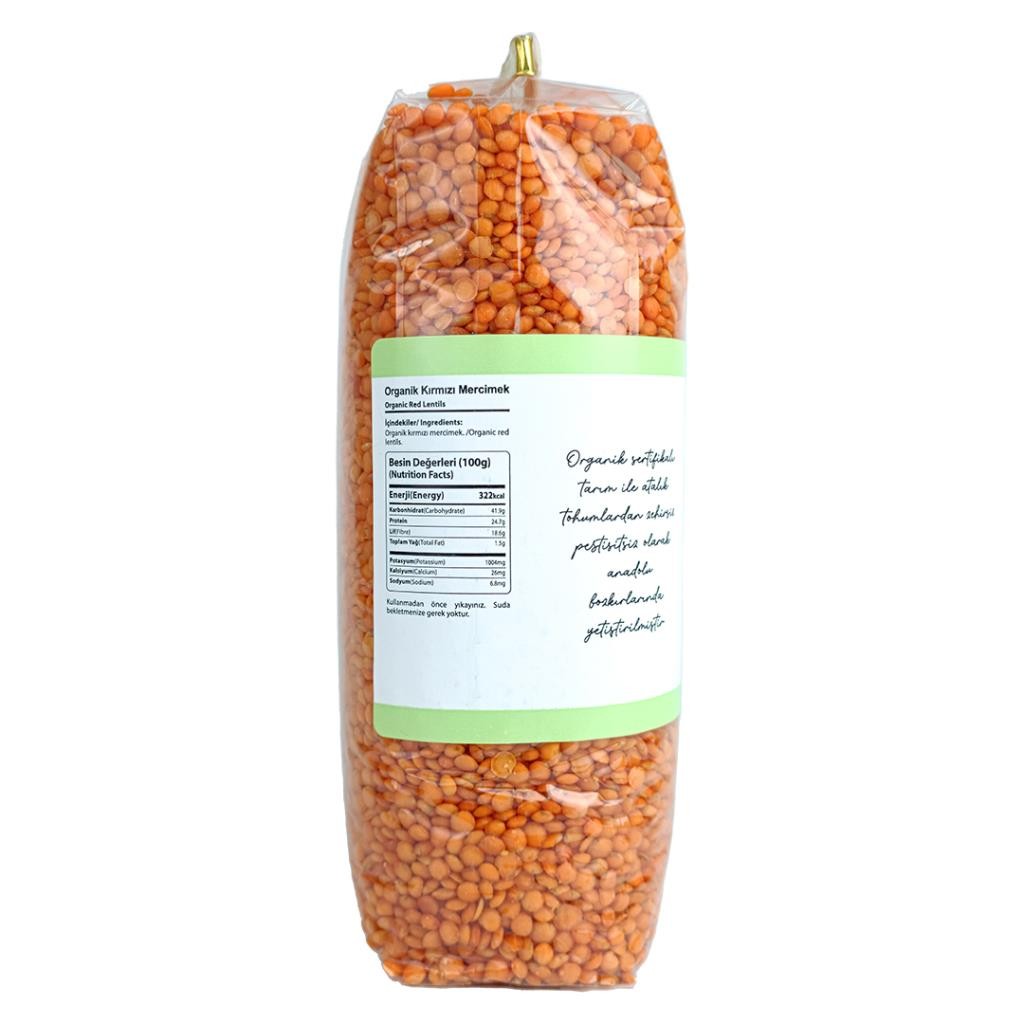 Organik Kırmızı Mercimek 900 gr