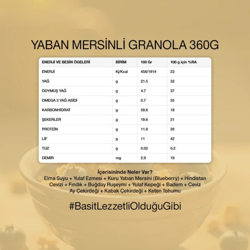 Yaban Mersini Granola 360 gr