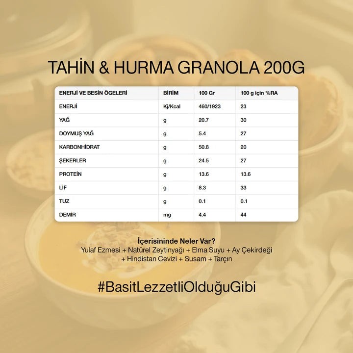 Tahin & Hurma Granola 200 gr