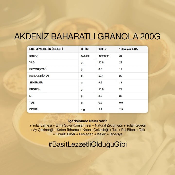 Akdeniz Baharatlı Granola 200 gr