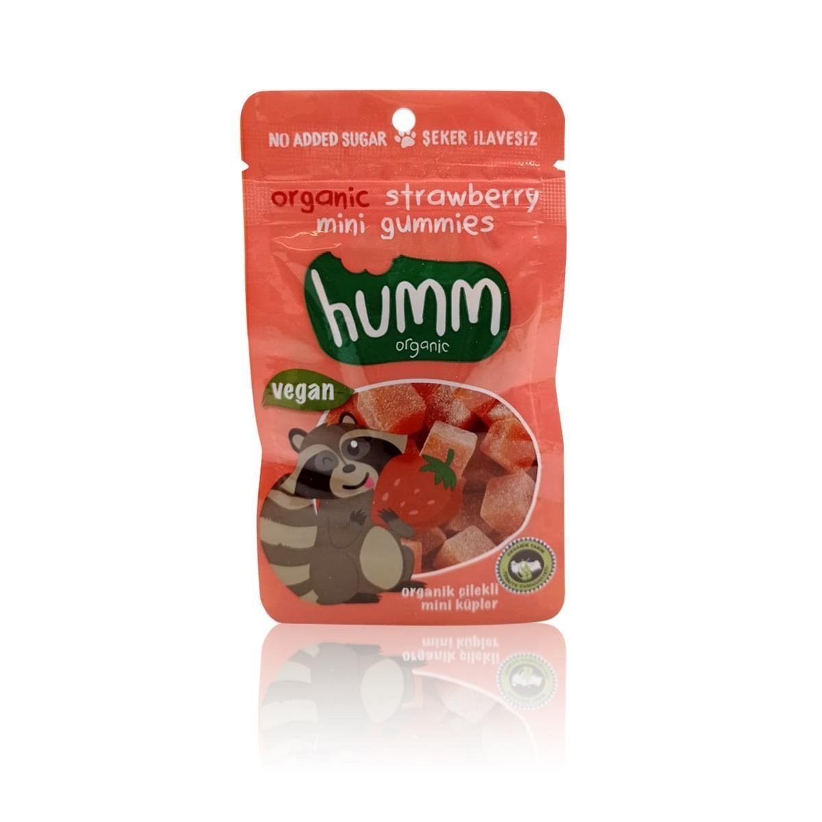 Organic Çilekli Vegan Mini Küpler 30 gr