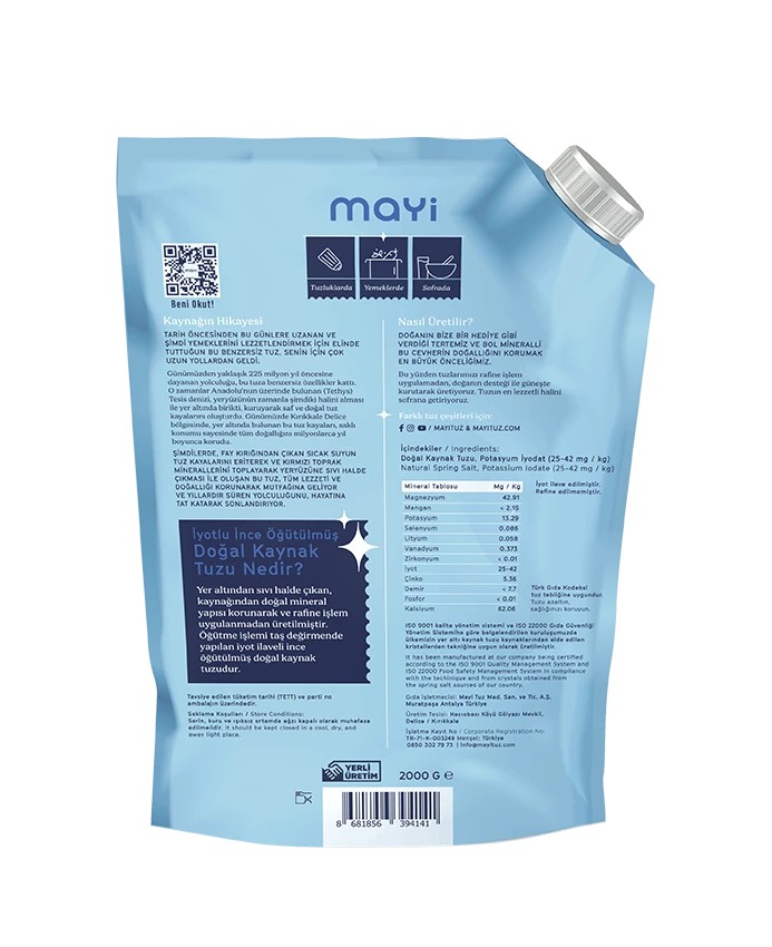 Öğütülmüş Sofra Tuzu (İyot İlaveli) 2000 gr