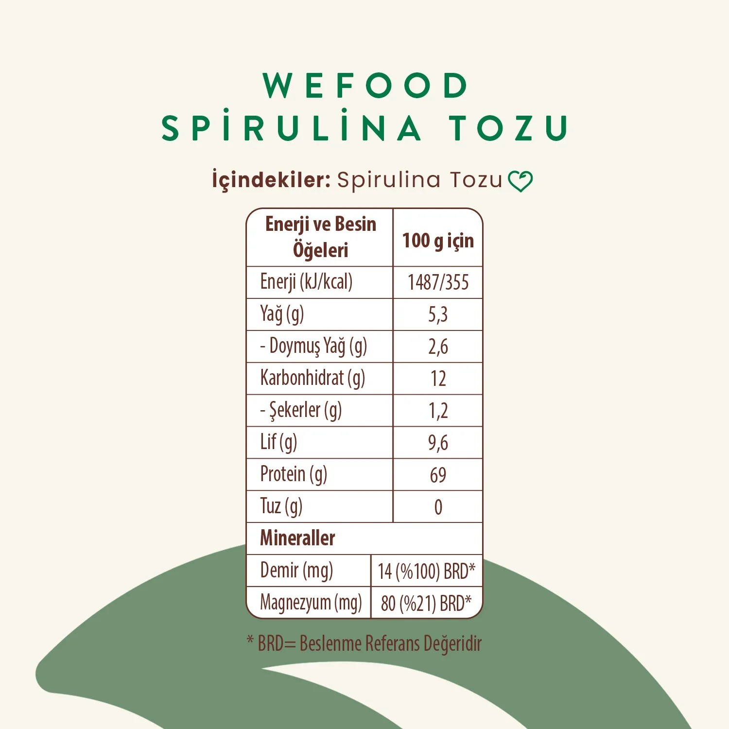 Organik Spirulina Tozu 100 gr