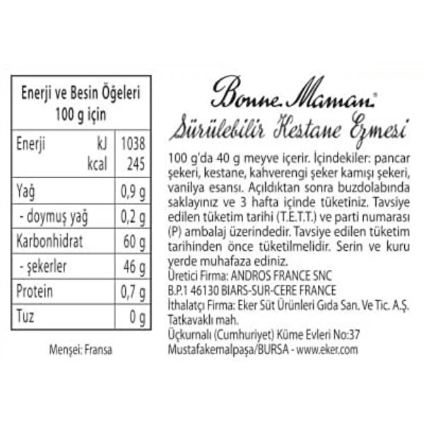 Kestane Ezmesi 370 gr