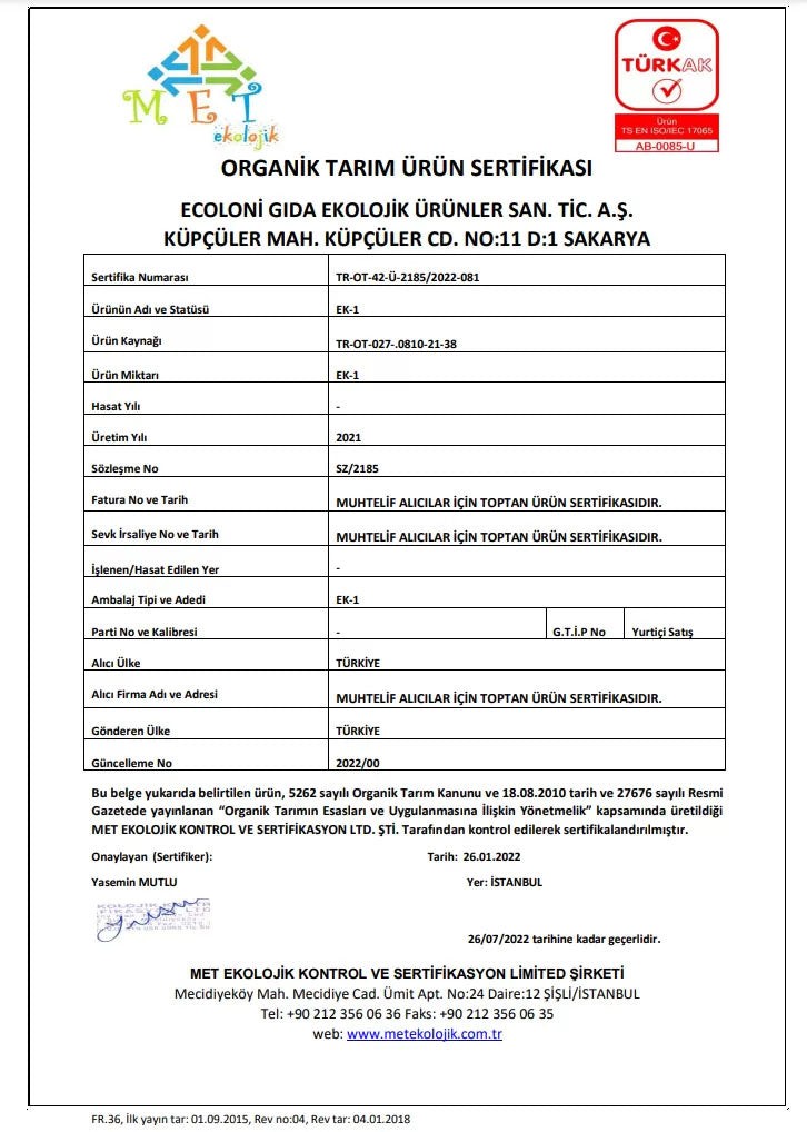 Organik Sebzeli Artizan Boncuk Makarna 400 gr