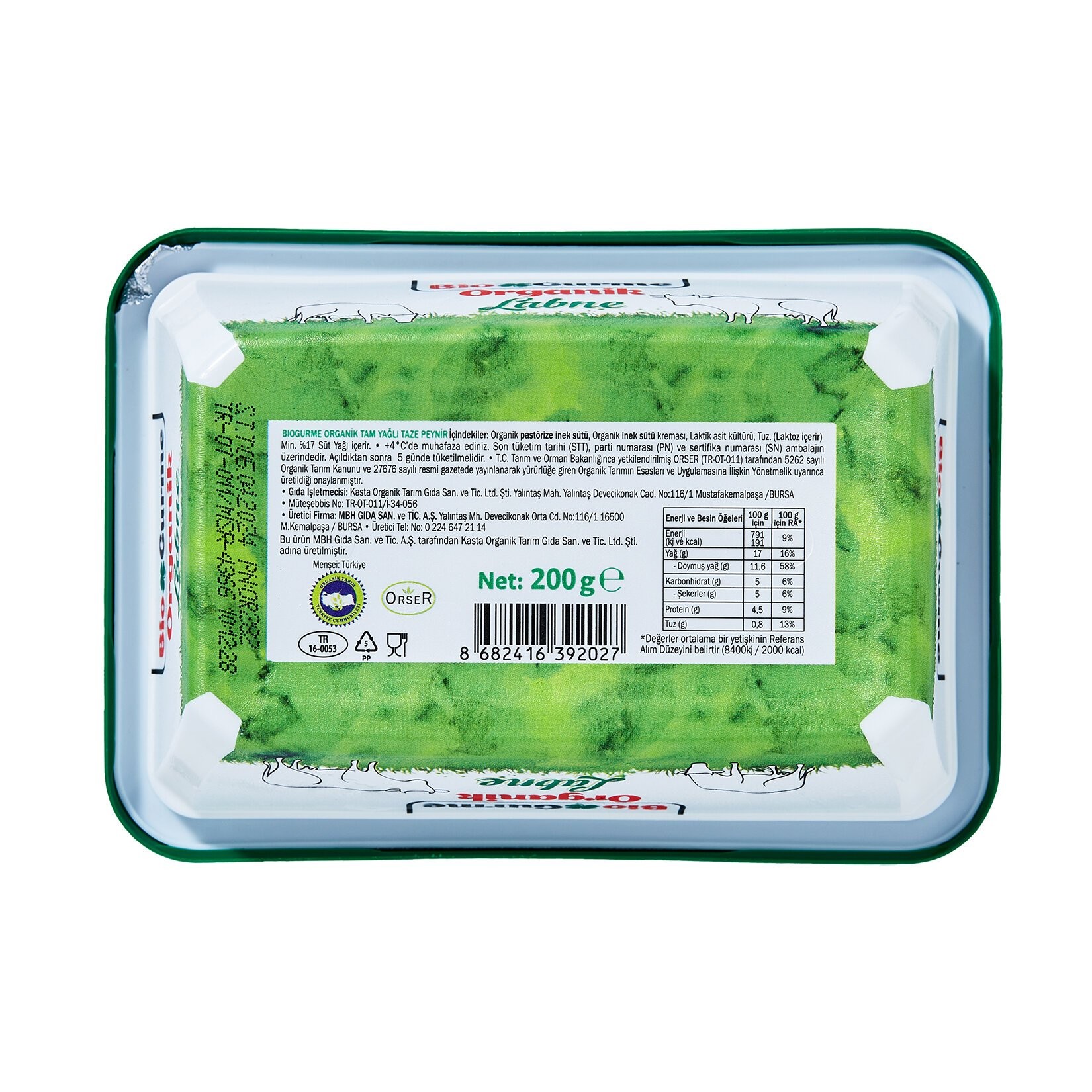 Organik Labne 200 Gr