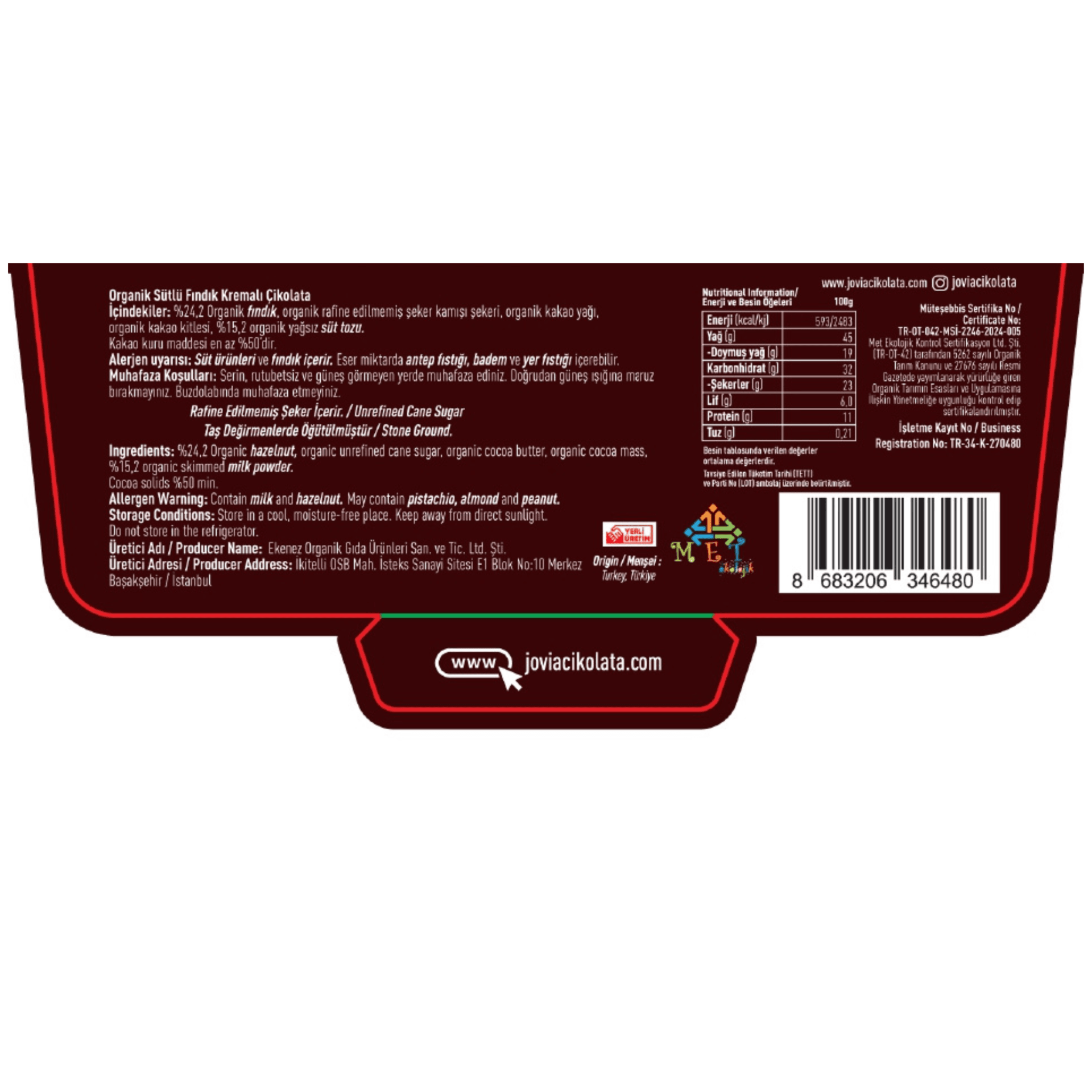 Fındık Kremalı Sütlü Çikolata 40 gr