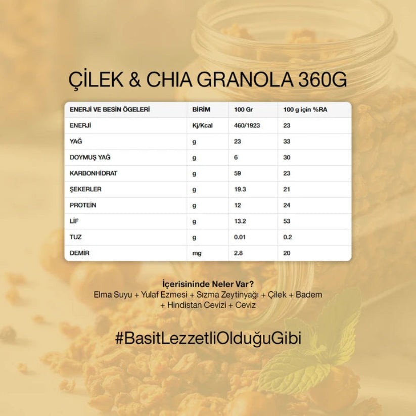 Çilek & Chia Granola 360 gr