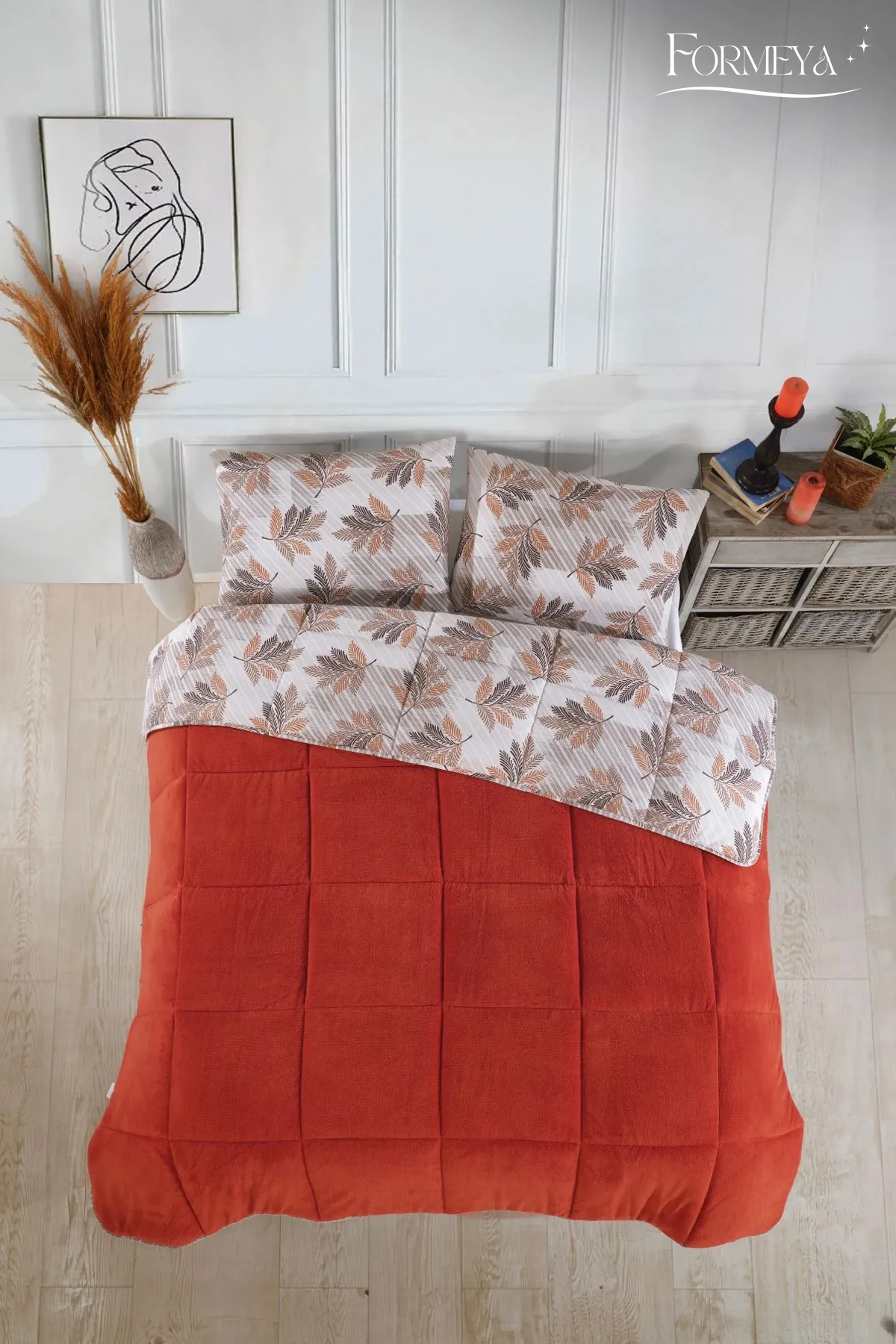 Çift Kişilik Lüx Wellsoft Yorgan Çift Taraflı Yastık Kılıflı 195x215 cm Yorgan + Yastık Kılıfı Set