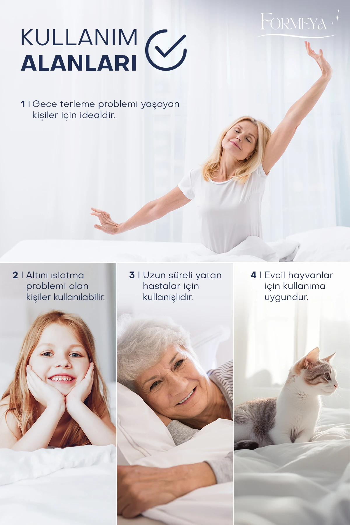 Alez Pudra %100 Pamuk Kapitone Sıvı Geçirmez Alez Fitted Çarşaf (15 Ebat)