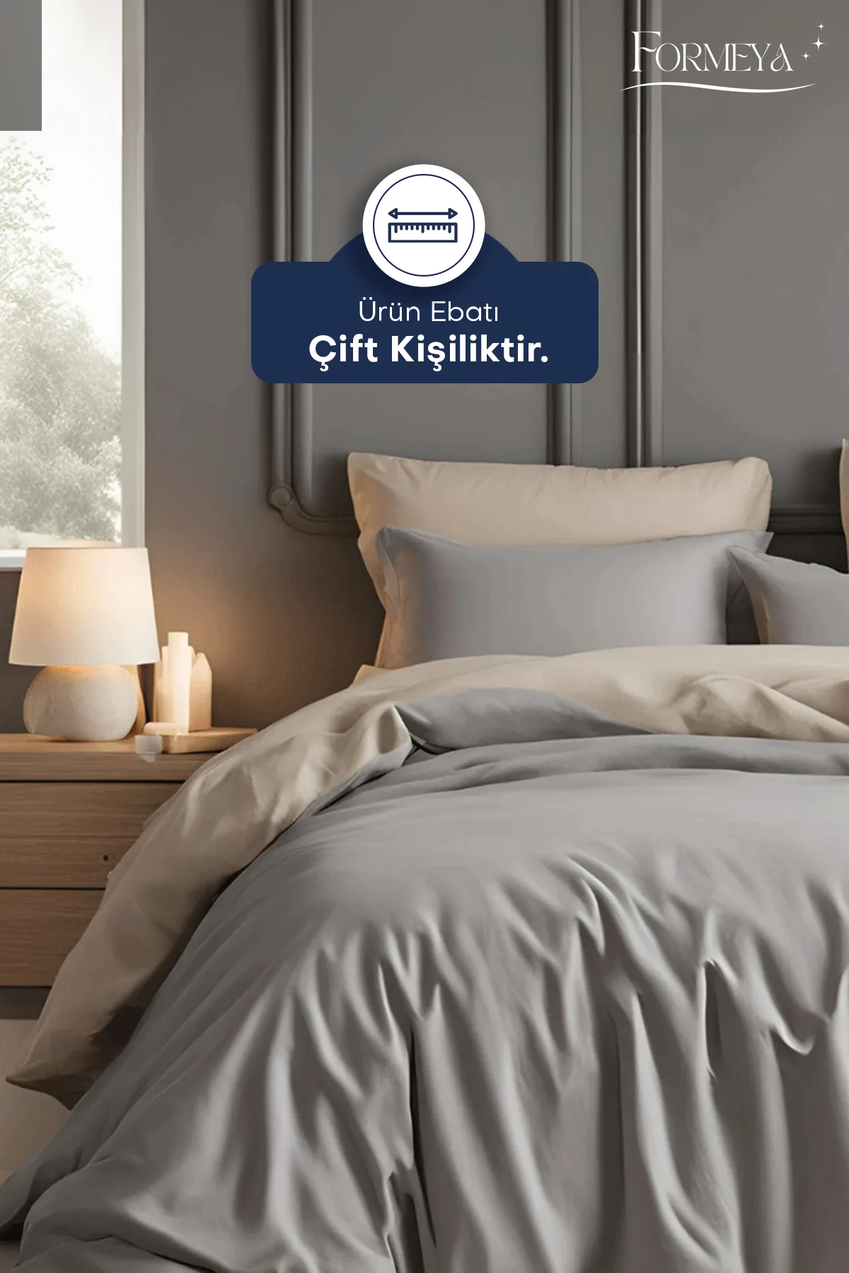 Lastikli Çarşaflı Nevresim Takımı Çift Kişilik (2 Adet Yastık Kılıflı)