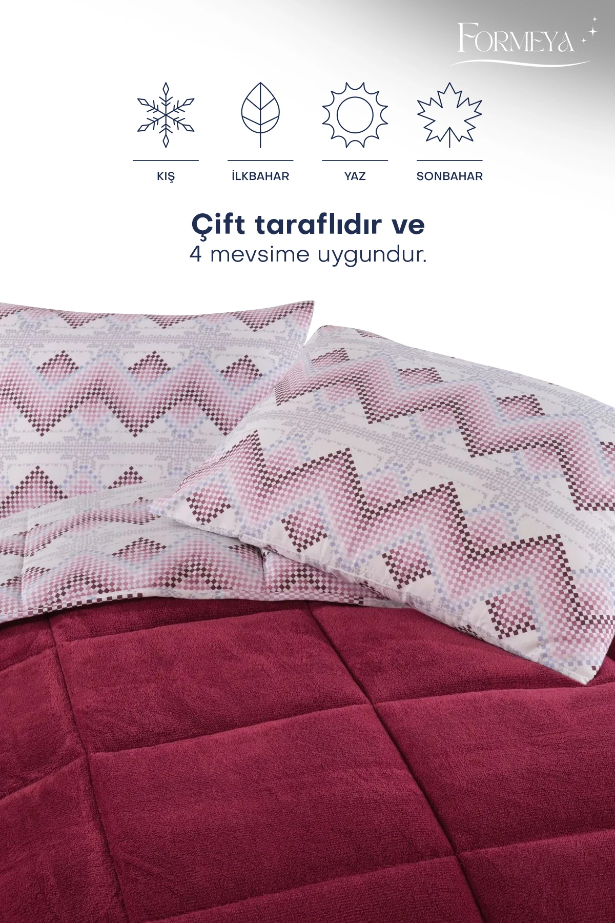 Battal Boy Lüx Wellsoft Yorgan Çift Taraflı Yastık Kılıflı 215x235 cm Yorgan + Yastık Kılıfı Set