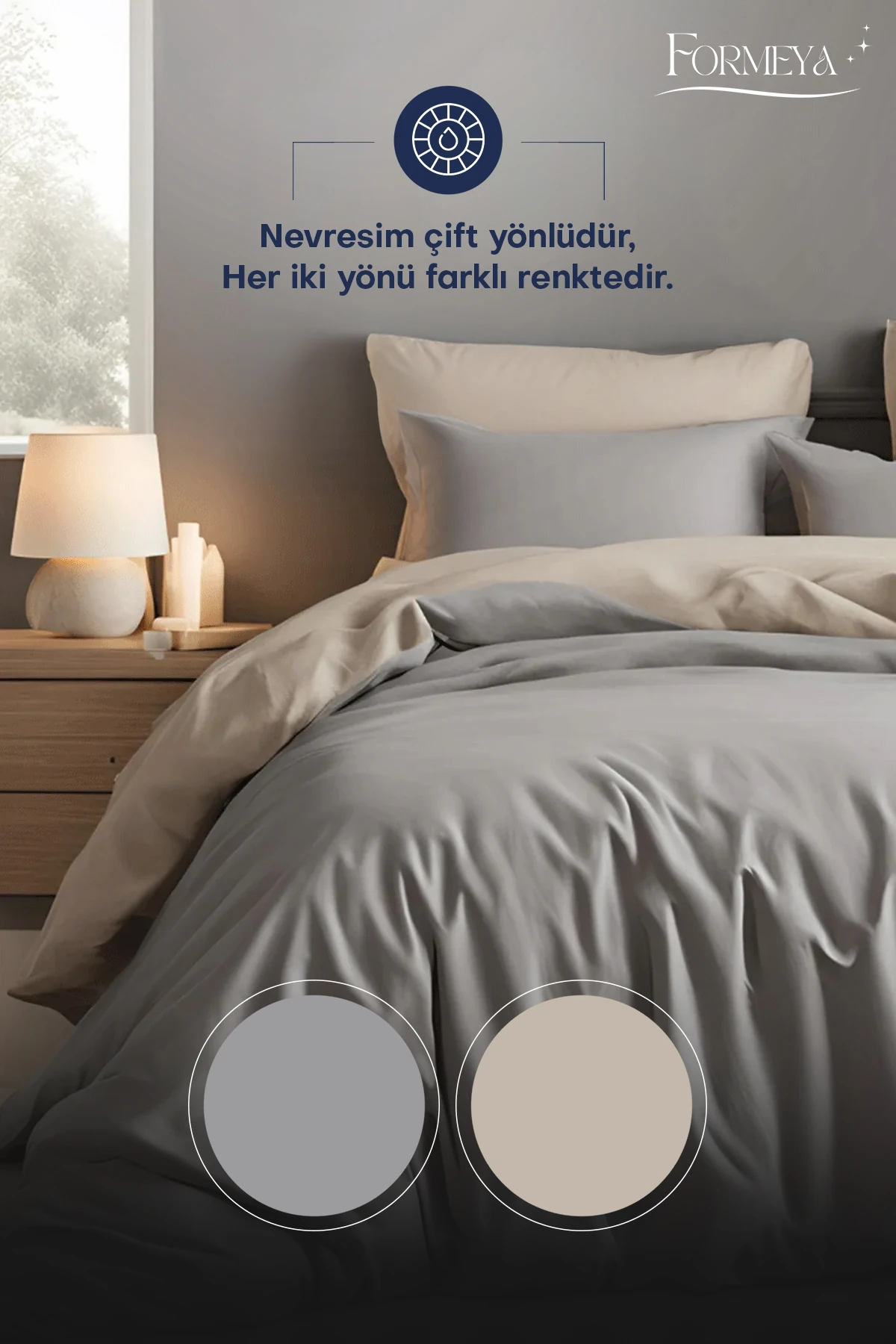 Lastikli Çarşaflı Nevresim Takımı Çift Kişilik (2 Adet Yastık Kılıflı)