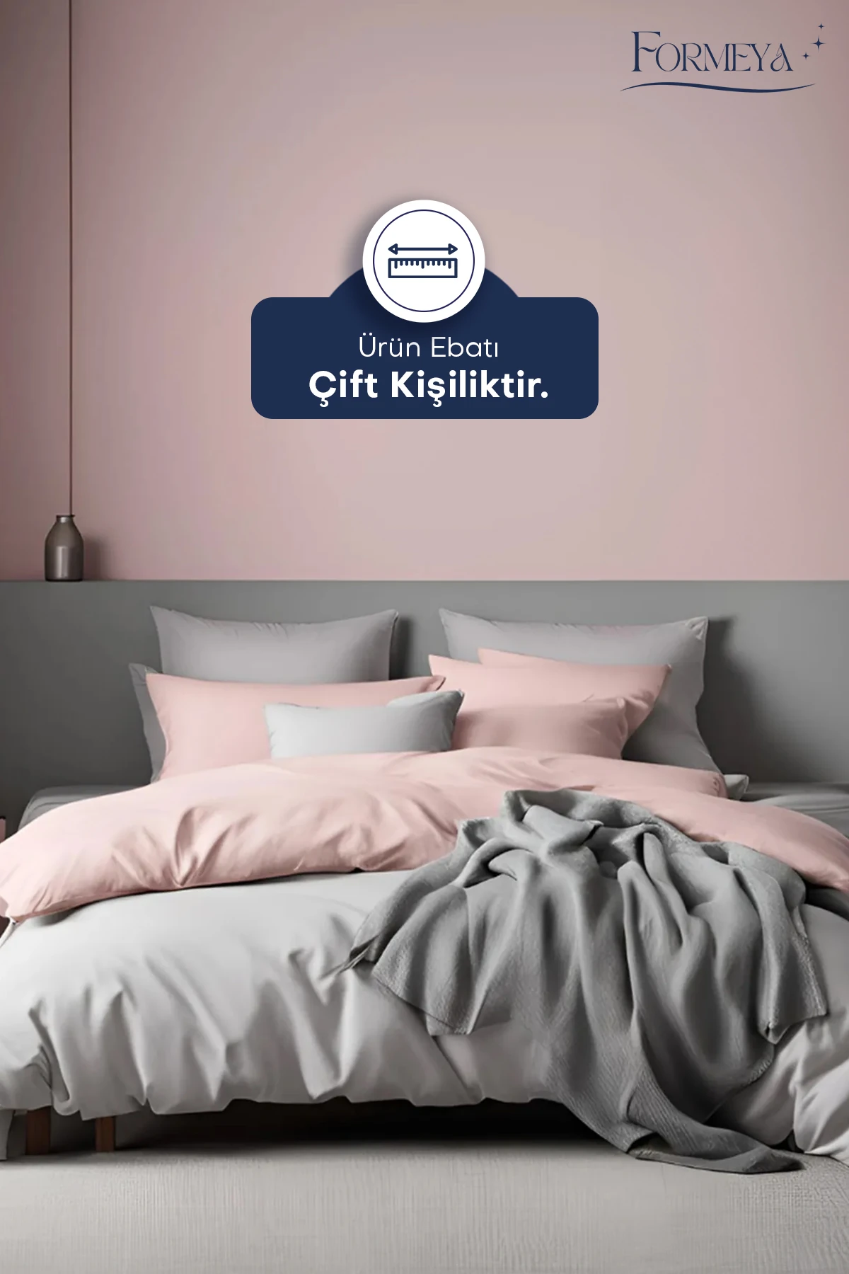 Lastikli Çarşaflı Nevresim Takımı Çift Kişilik (2 Adet Yastık Kılıflı)