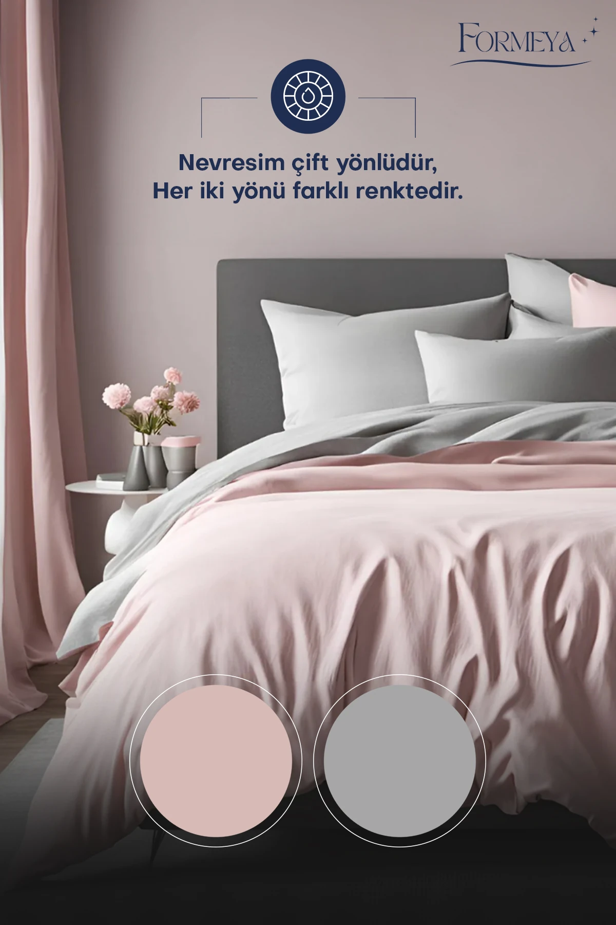 Lastikli Çarşaflı Nevresim Takımı Çift Kişilik (2 Adet Yastık Kılıflı)