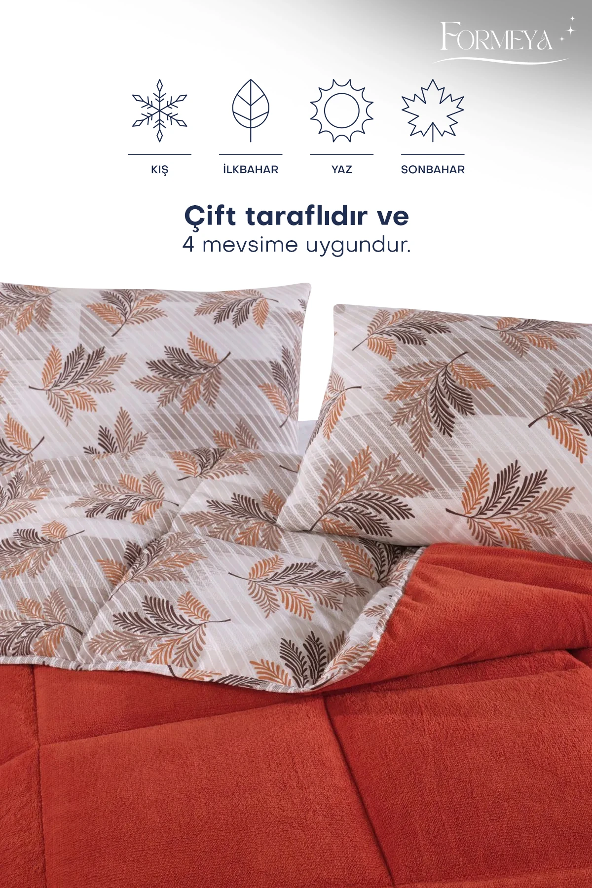 Tek Kişilik Lüx Wellsoft Yorgan Çift Taraflı Yastık Kılıflı 155x215 cm Yorgan