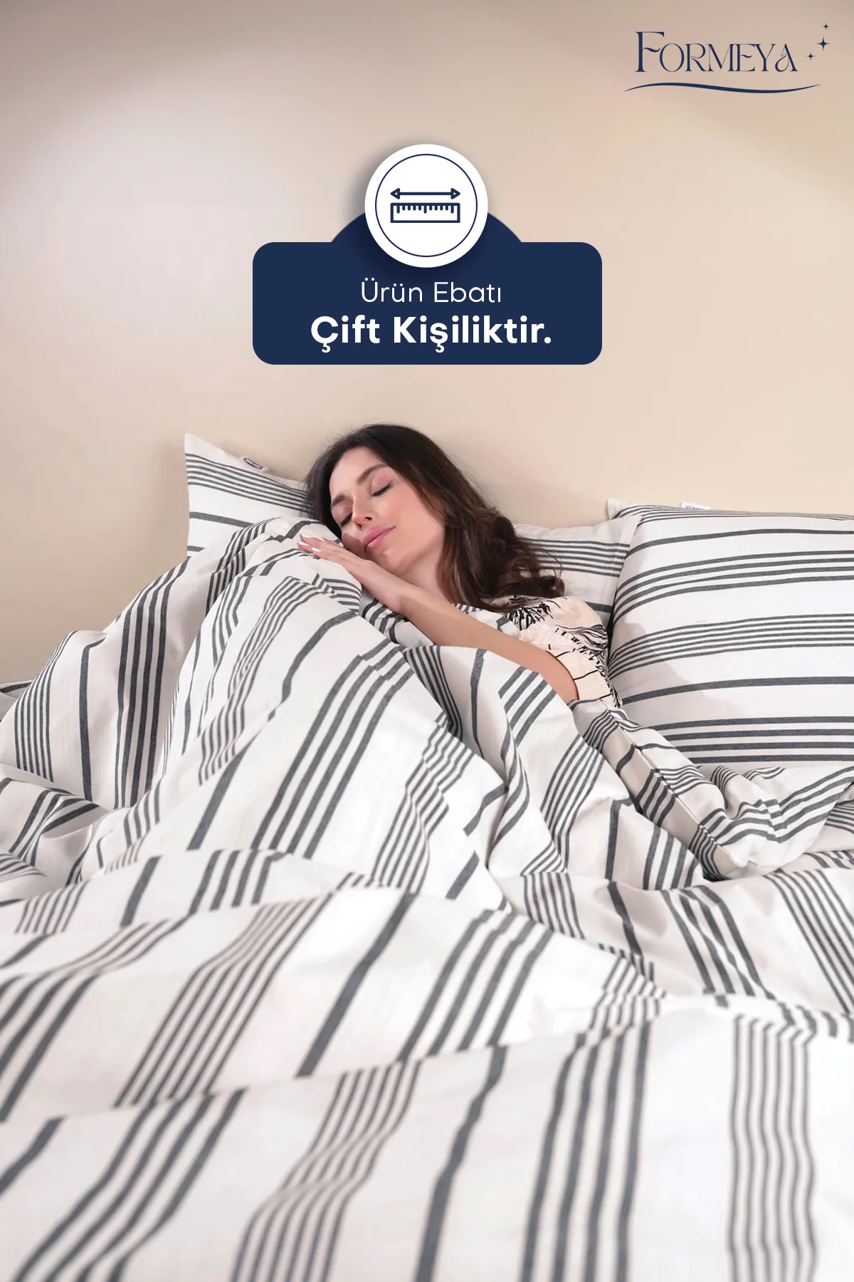 Düğmeli Lastikli Çarşaflı Pamuklu İpliği Boyalı Çift Kişilik Nevresim Takımı (2 Adet Yastık Kılıflı)