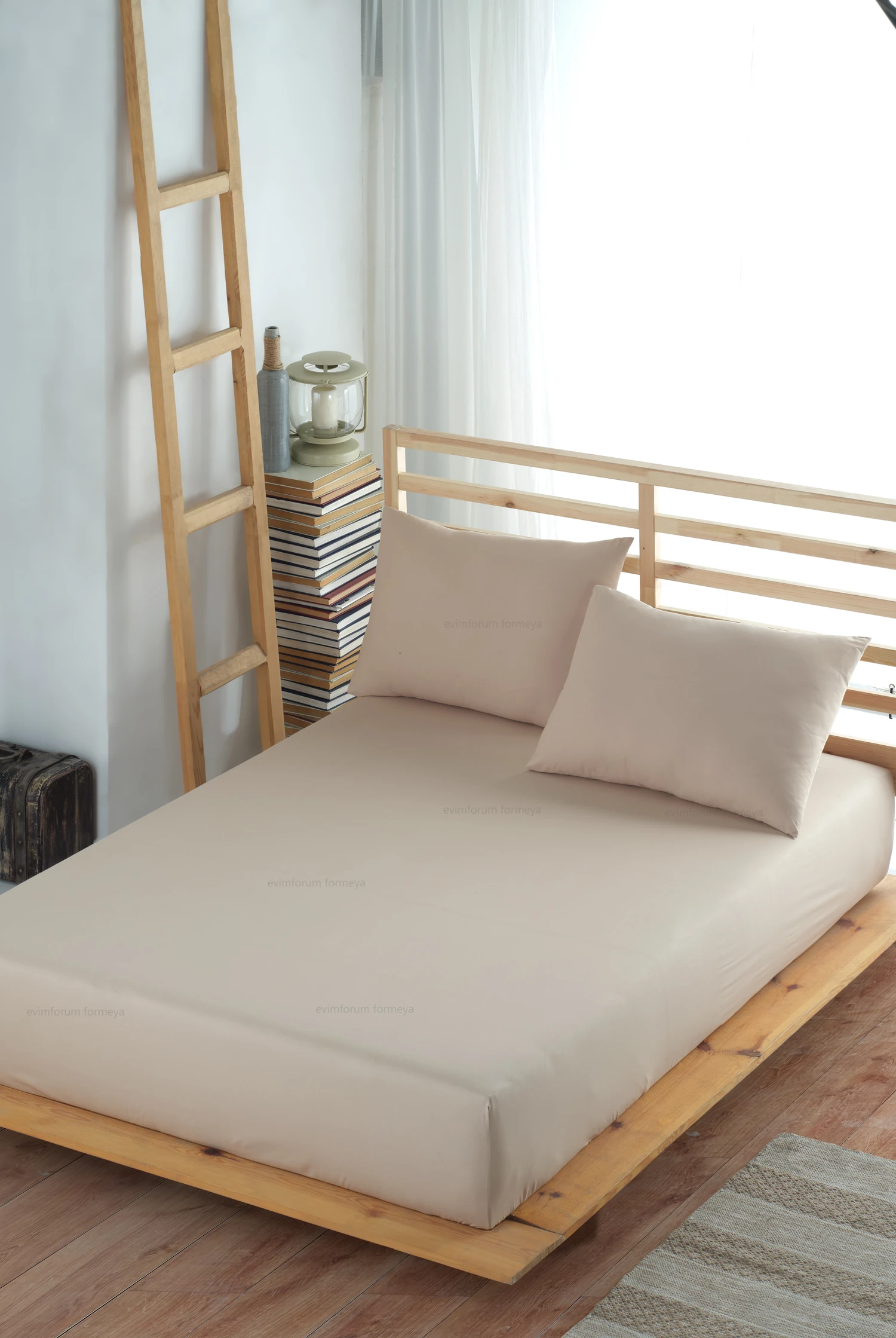 Adelya Kahverengi Lastikli Çarşaf Takımı Tek Kişilik Ve Çift Kişilik (YASTIK KILIFLI)