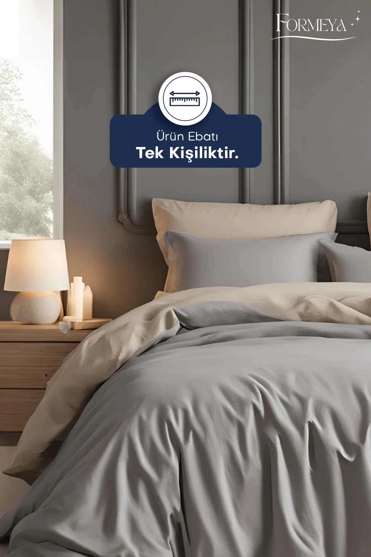 Lastikli Çarşaflı Nevresim Takımı Tek Kişilik (1 Adet Yastık Kılıflı)
