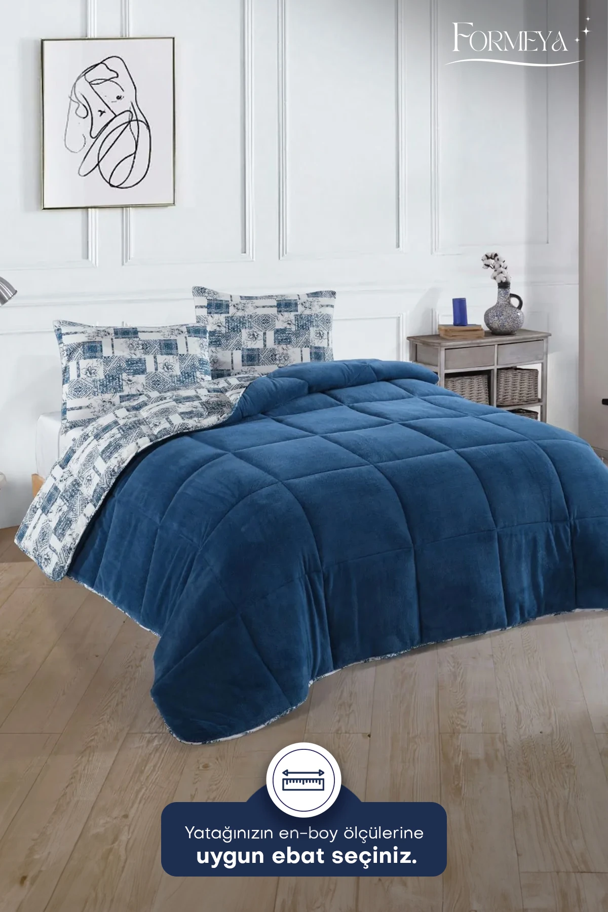 Tek Kişilik Lüx Wellsoft Yorgan Çift Taraflı Yastık Kılıflı 155x215 cm Yorgan