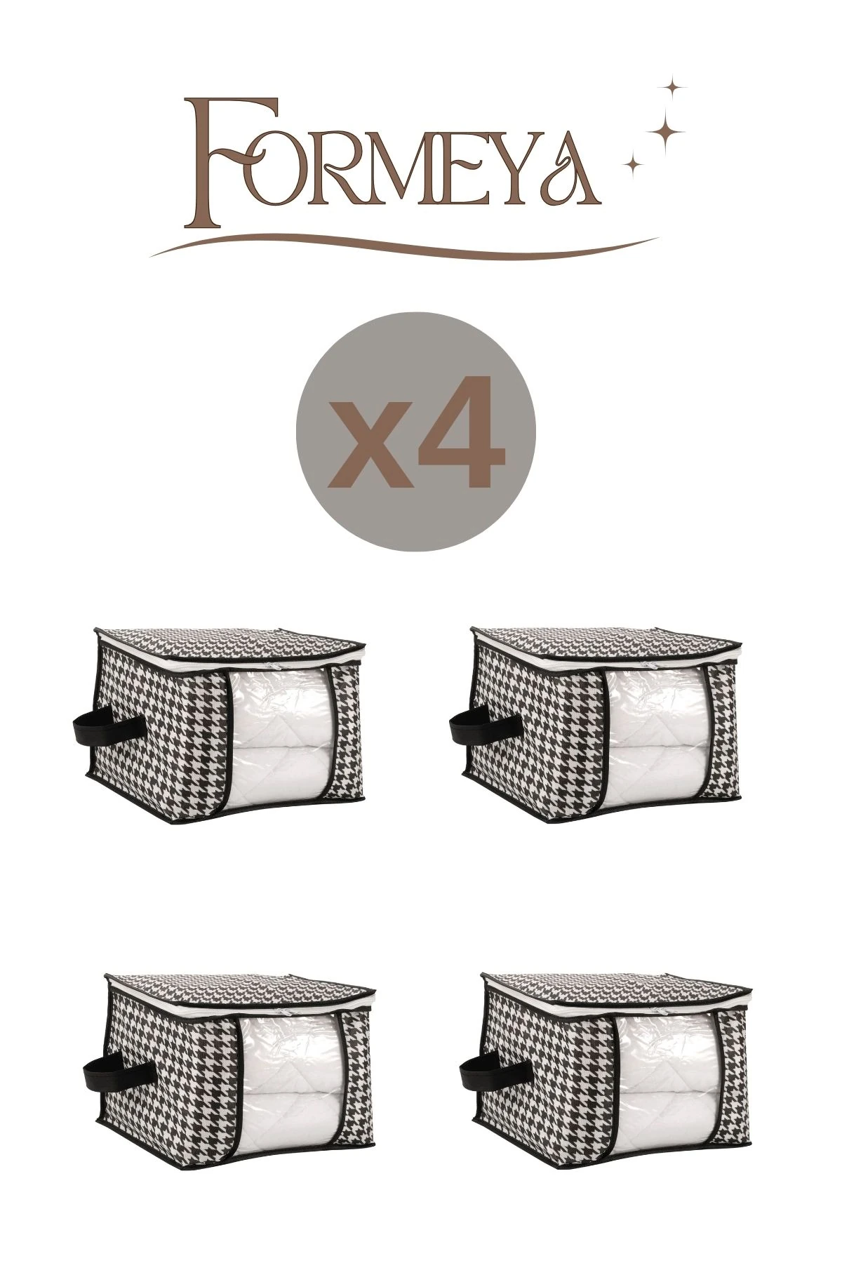 4 Adet Lüks Pencereli Çok Amaçlı Dolap Düzenleyici Hurç Çorap Hurcu 34 x 22 x 22 cm