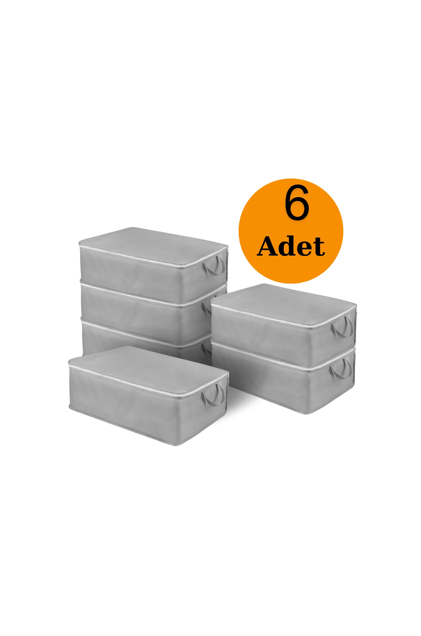 6 Adet Büyük Boy Yatak Baza Altı Çok Amaçlı Hurç 64 x 45 x 22 Cm