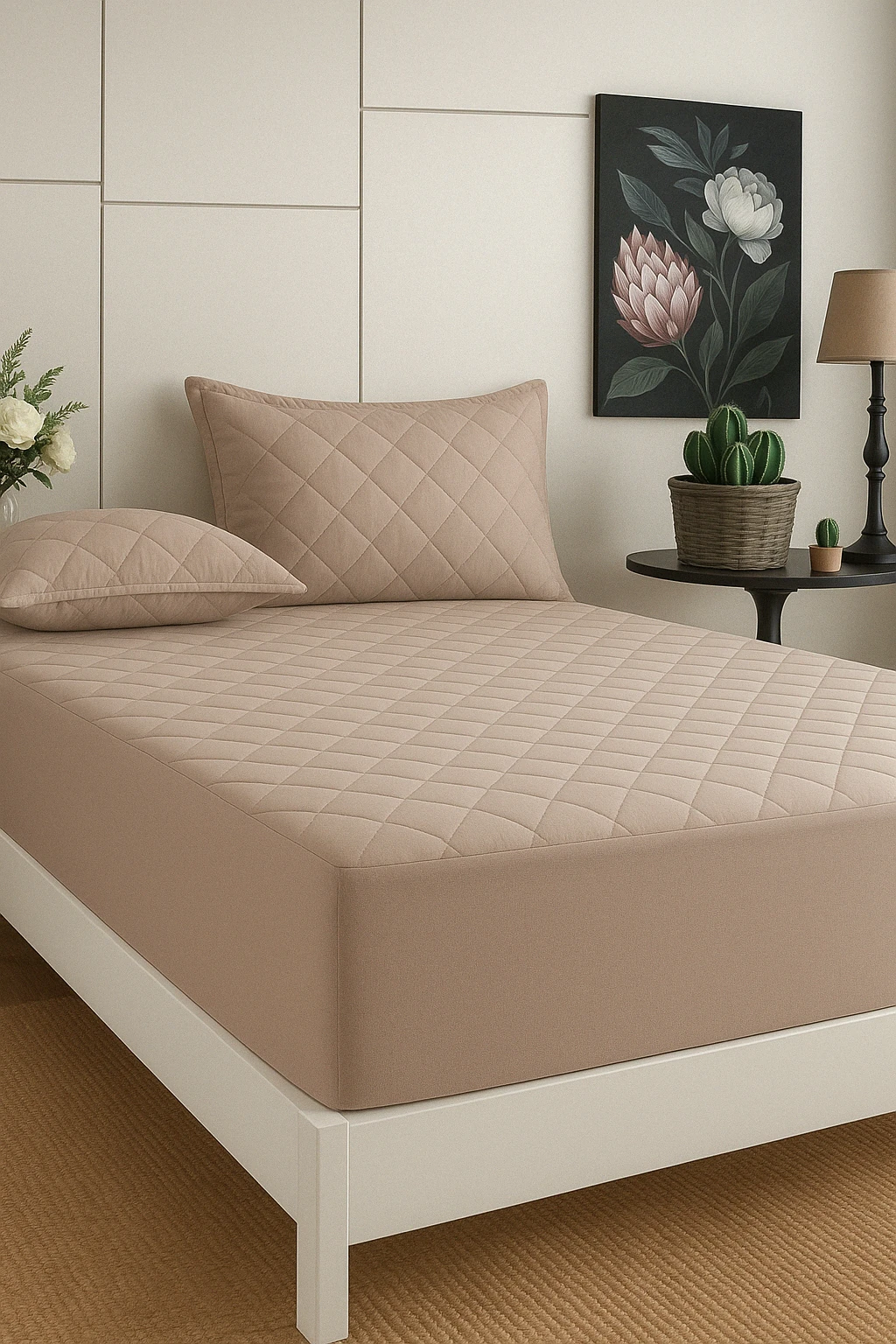 Formeya Renkli Kapitone %100 Pamuk Lastikli Çarşaf Takımı (2 YASTIK KORUYUCU DAHİL)