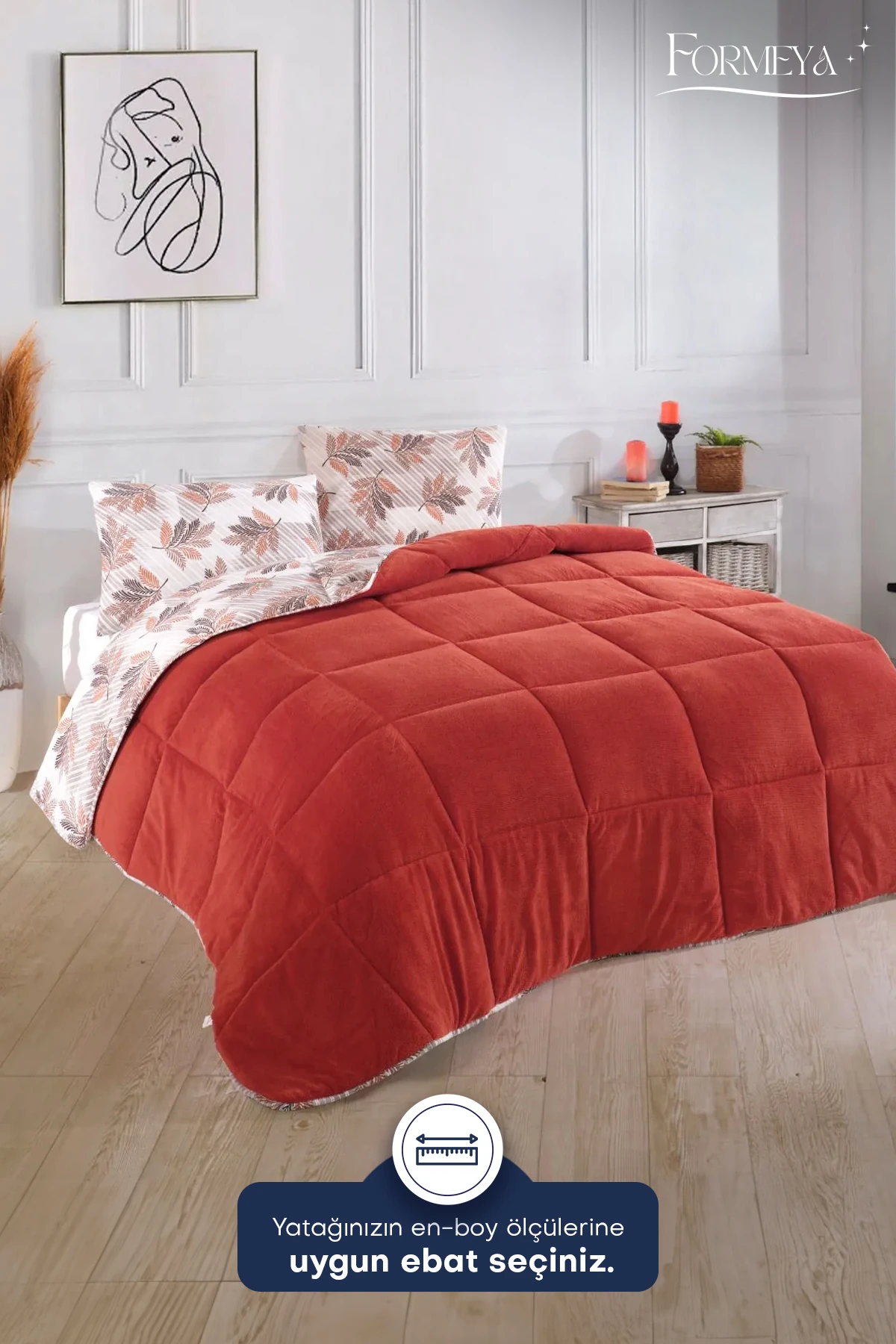 Tek Kişilik Lüx Wellsoft Yorgan Çift Taraflı Yastık Kılıflı 155x215 cm Yorgan