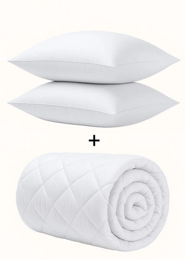 Beyaz Çift Kişilik Yastık Ve Yorgan Seti 195 x 215cm