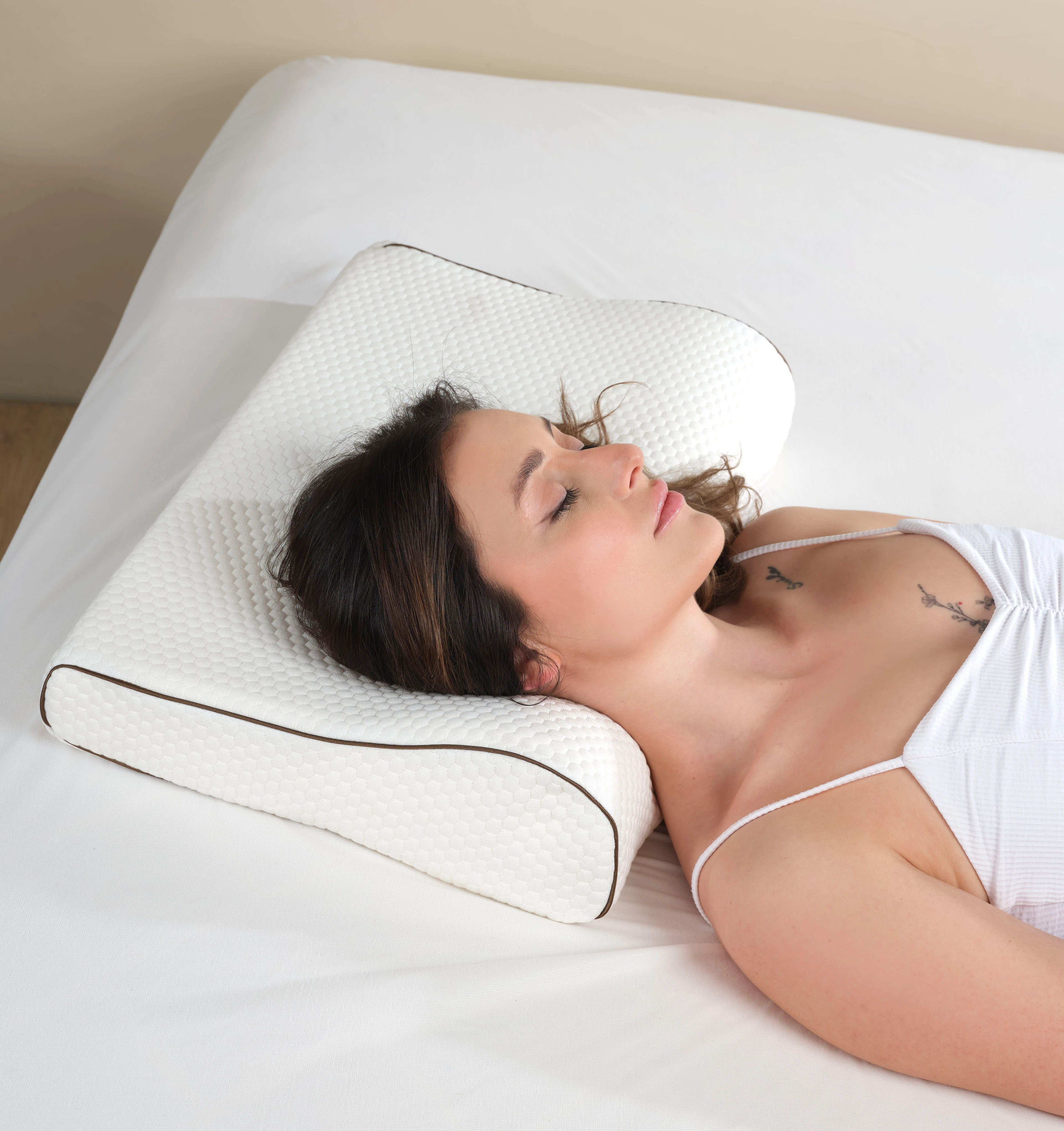 Ortopedik Visco Yastık Boyun Destekli Lüks Ortopedik Yastık 55x35 Cm