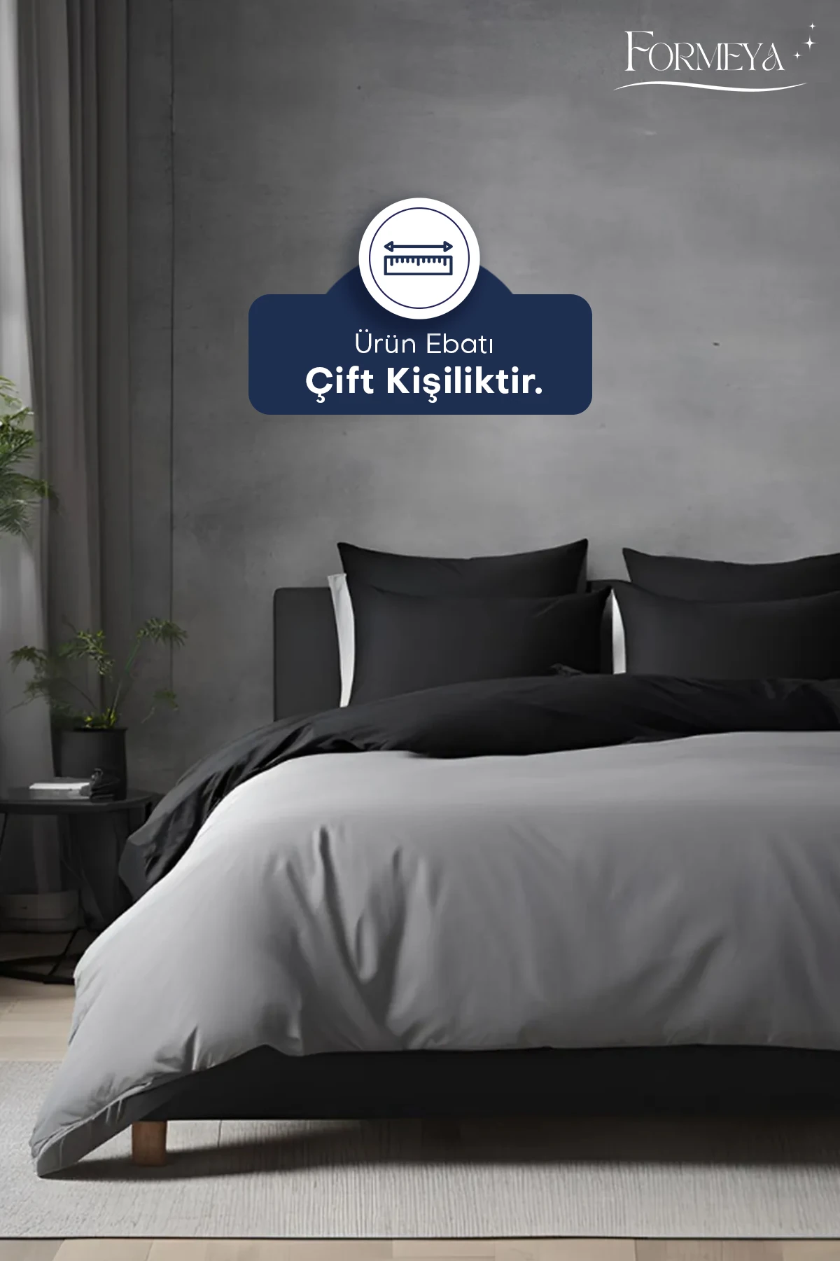 Lastikli Çarşaflı Nevresim Takımı Çift Kişilik (2 Adet Yastık Kılıflı)