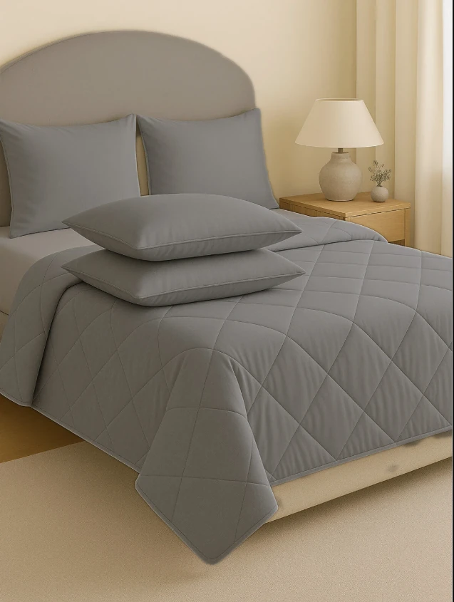 Antrasit Çift Kişilik Yastık Ve Yorgan Seti 195 x 215 cm