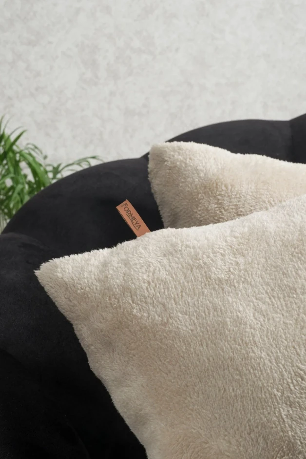 Çift Tarafı Wellsoft Kumaş 2'li 44x44 cm Hediyelik Dekoratif Pelüş Kırlent Kılıfı Yastık Kılıfı